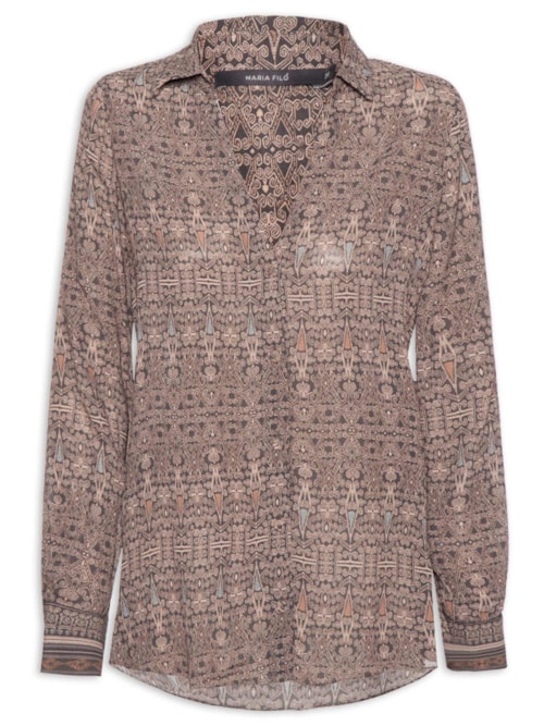 Camisa Feminina GGT Estampa Olive - Cinza