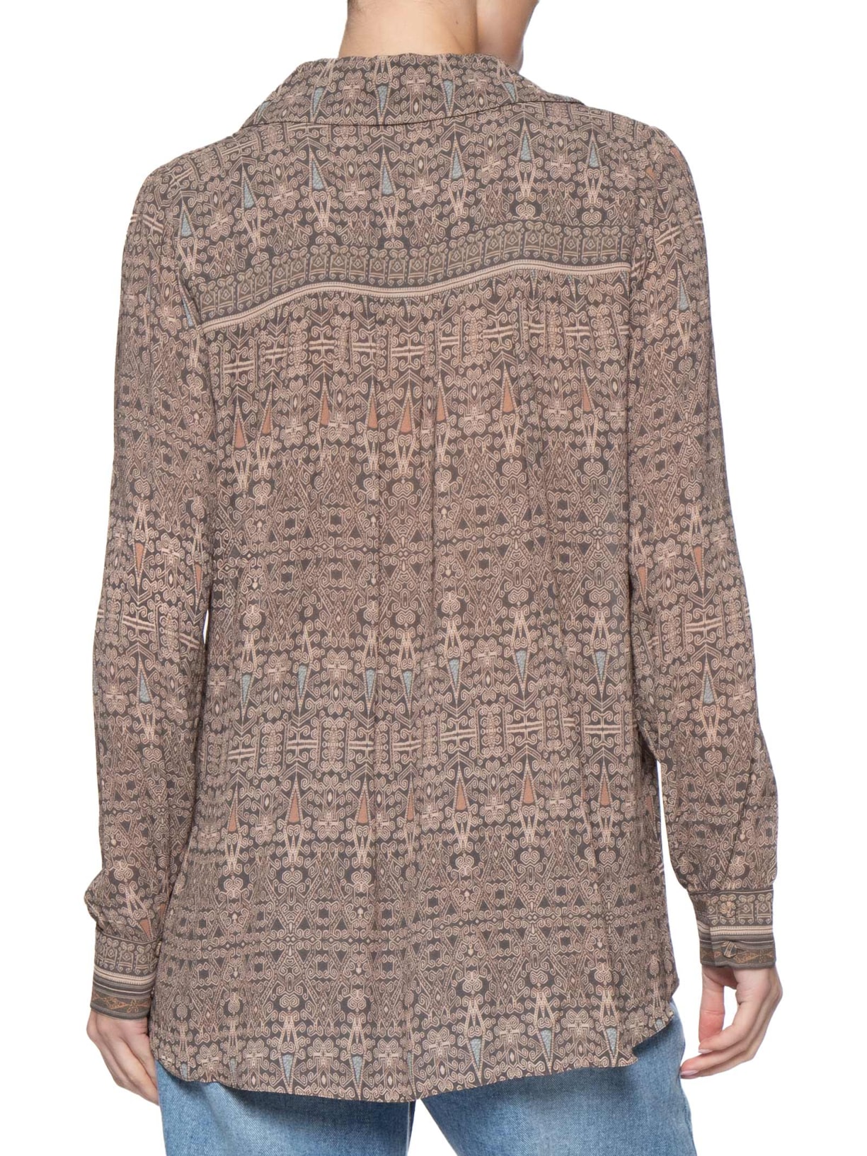 Camisa Feminina GGT Estampa Olive Cinza Maria Filó