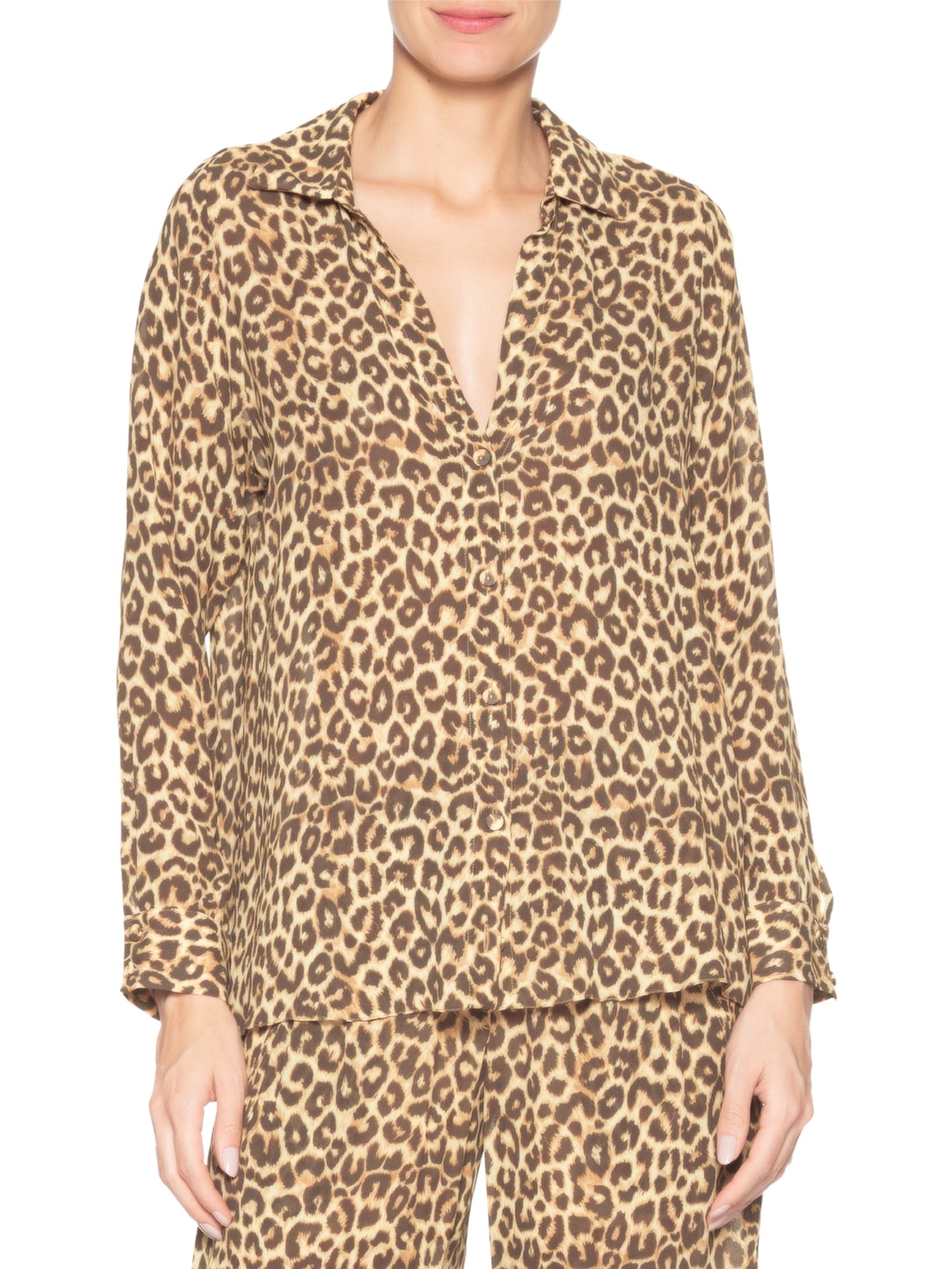 Camisa Feminina Ggt Estampa Onça Animal Print Maria Filó