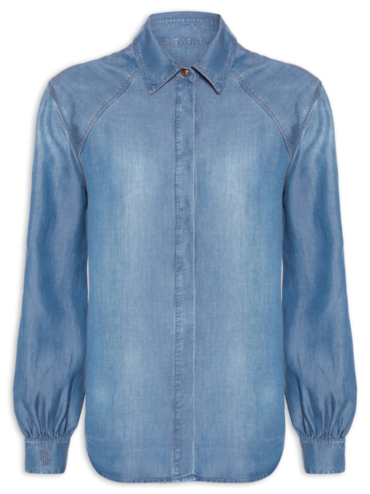 Camisa Feminina Giverny Fluit Denim - Azul