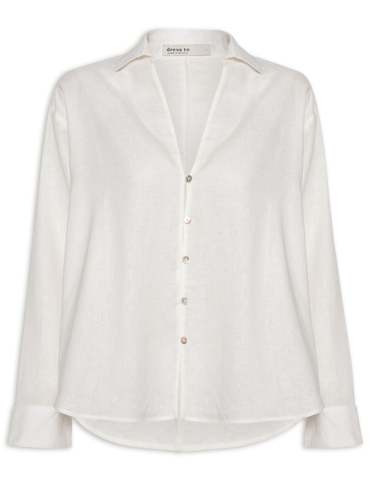 Camisa Feminina Gola Tesoura - Off White