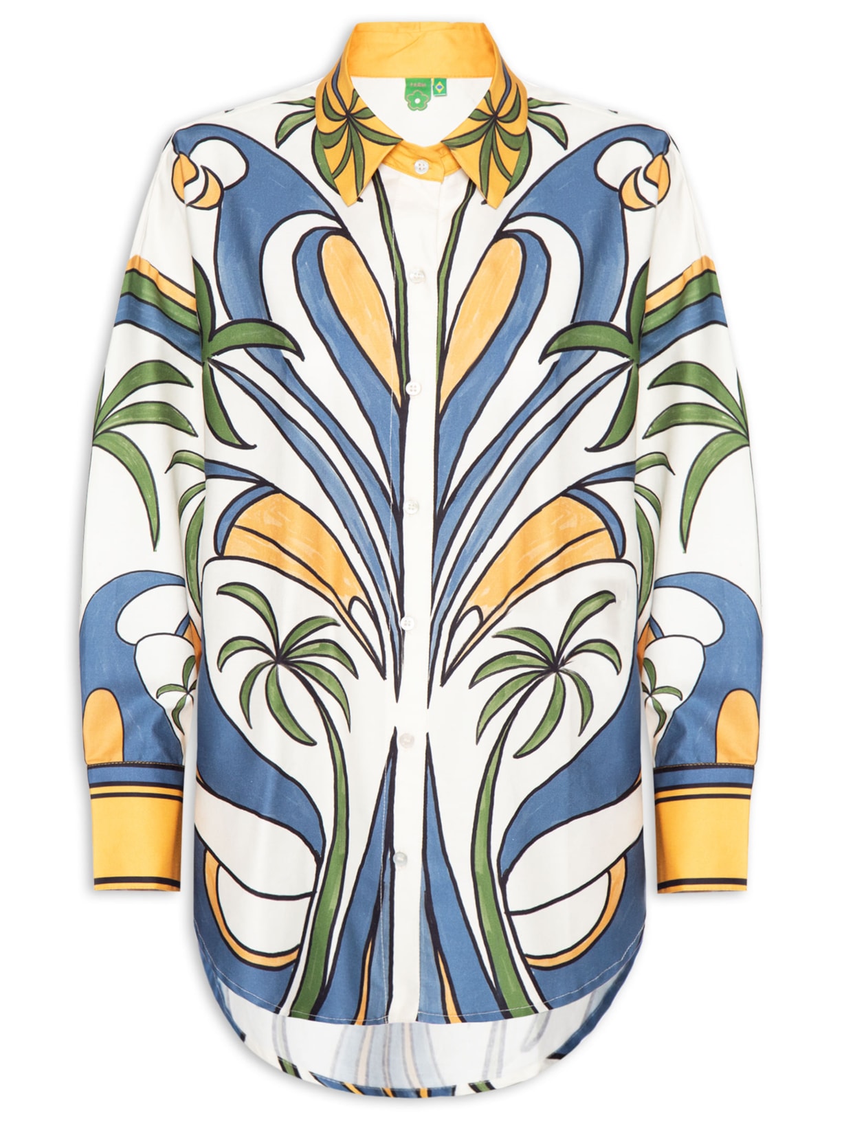 Camisa Feminina Gráfico Tropical – Amarelo