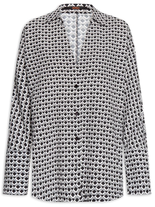 Camisa Feminina Gravataria Quadri - Preto