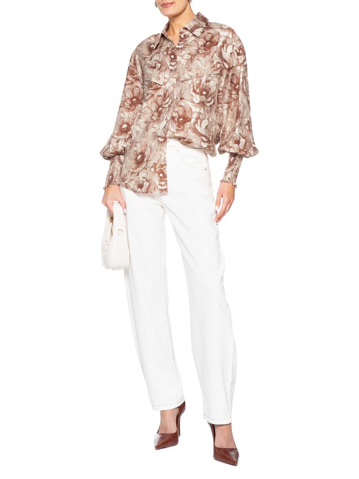 Camisa Feminina Grazi Marrom Le Lis