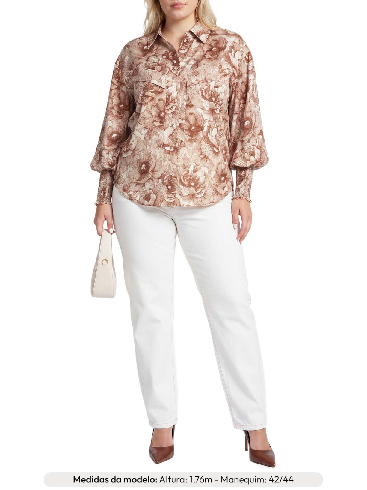 Camisa Feminina Grazi Marrom Le Lis