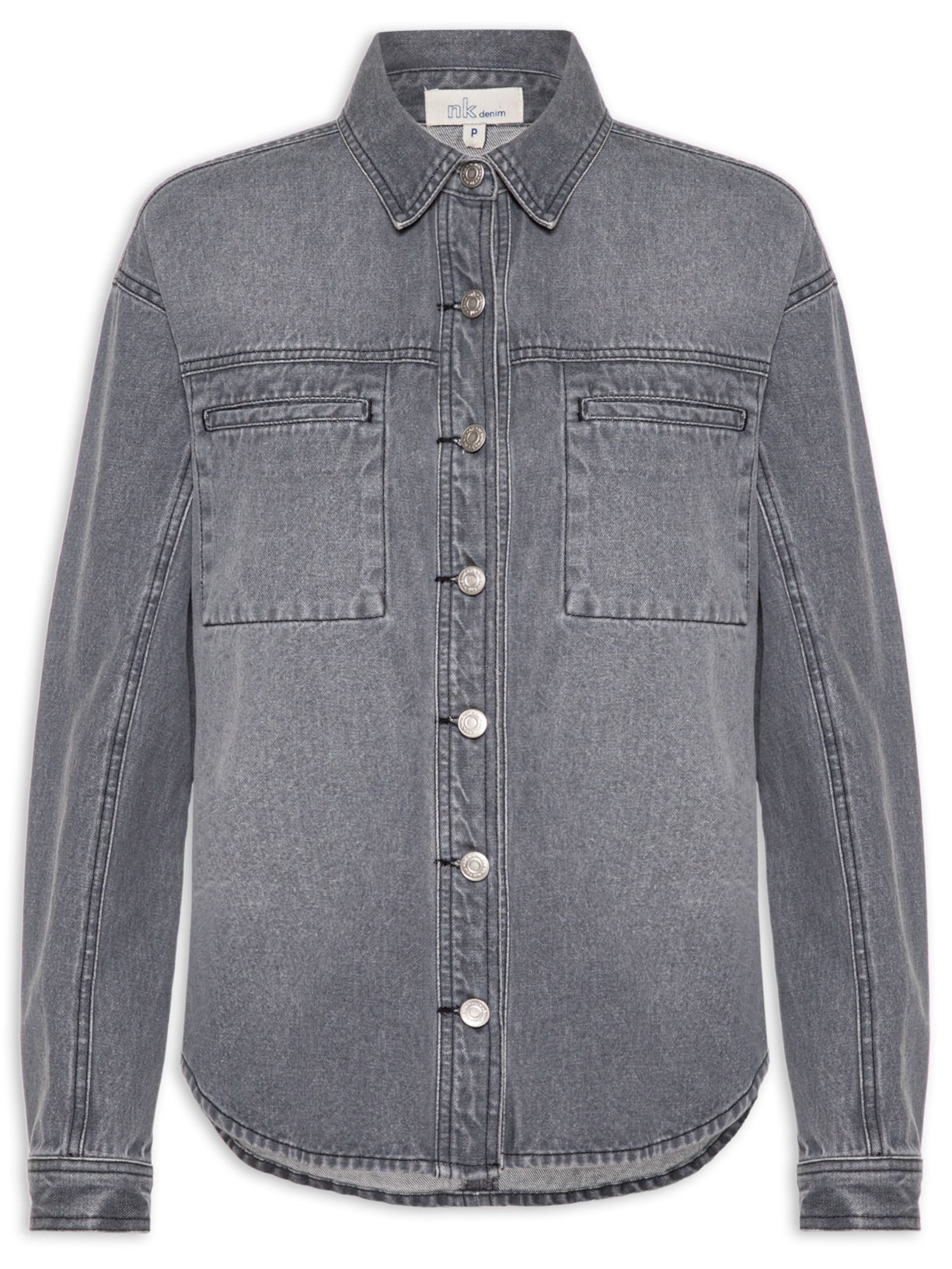 Camisa Feminina Grey Denim Mariane - Cinza