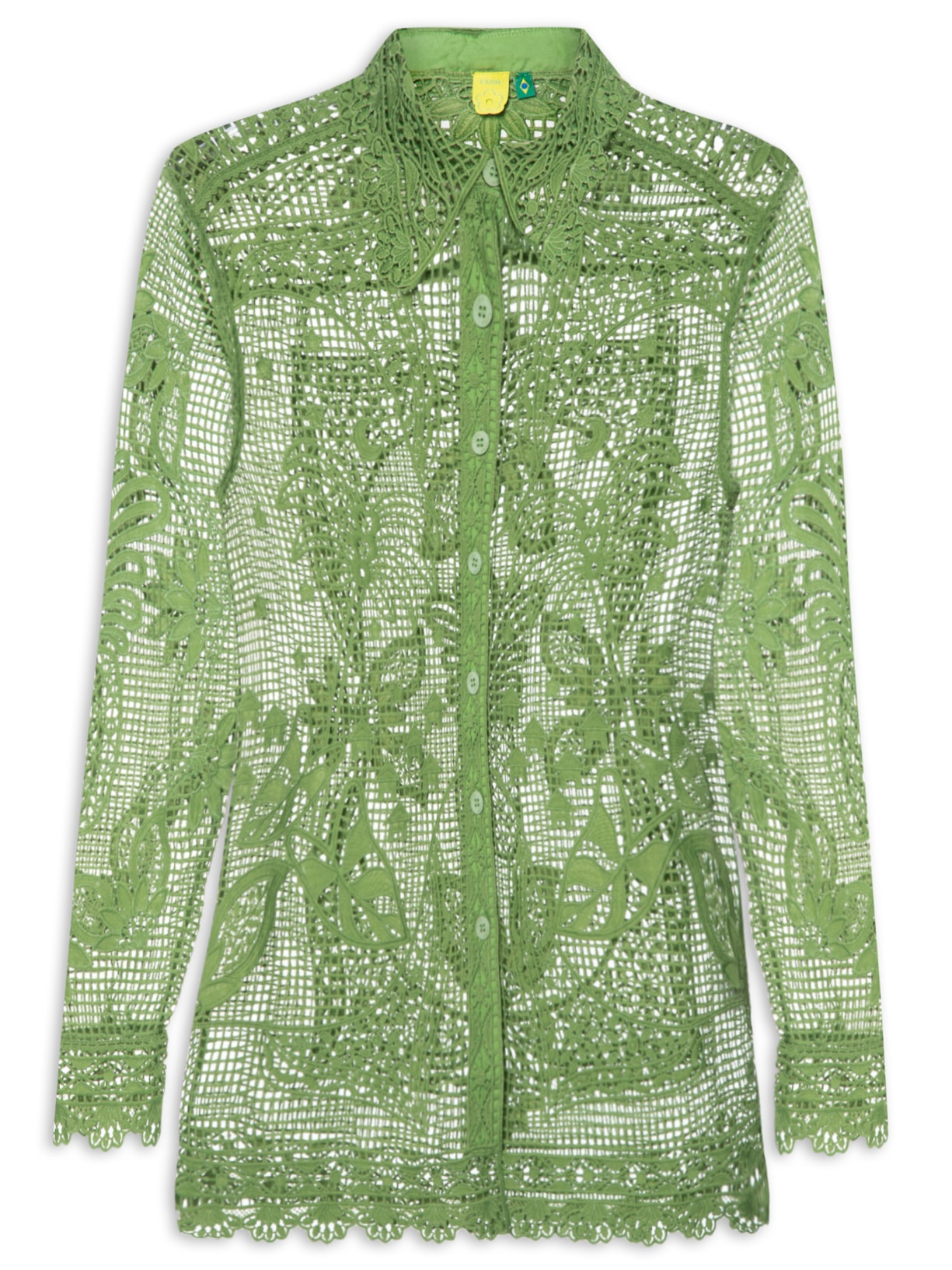 Camisa Feminina Guipure Amor De Abacaxi - Verde