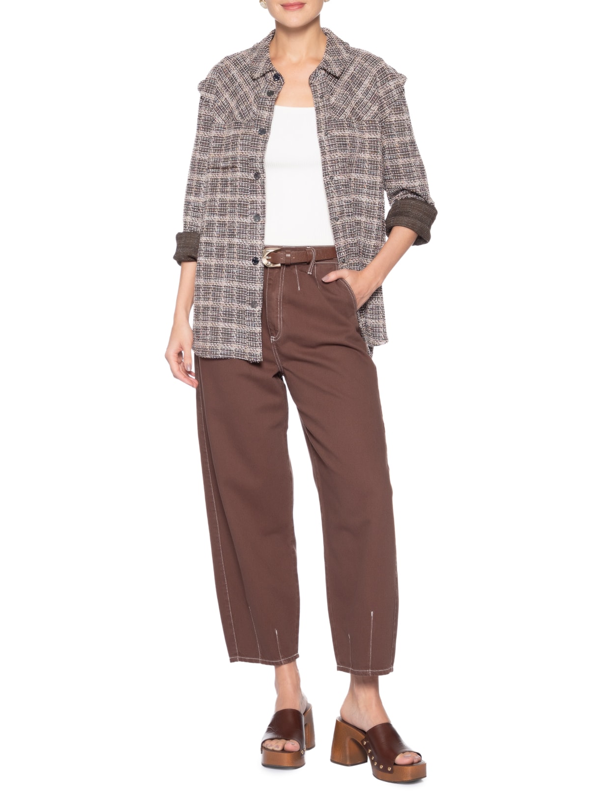 Camisa Feminina Hanna Cinza Le Lis