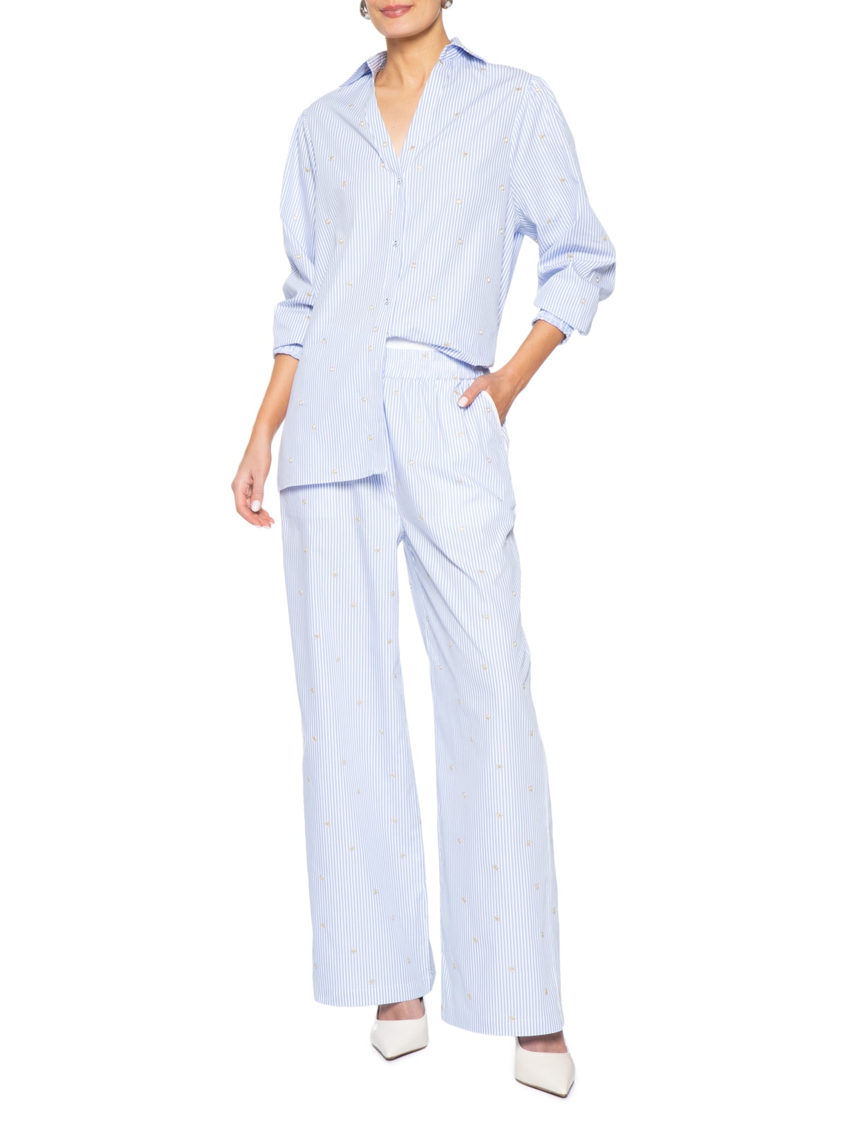 Camisa Feminina Helena Azul Le Lis