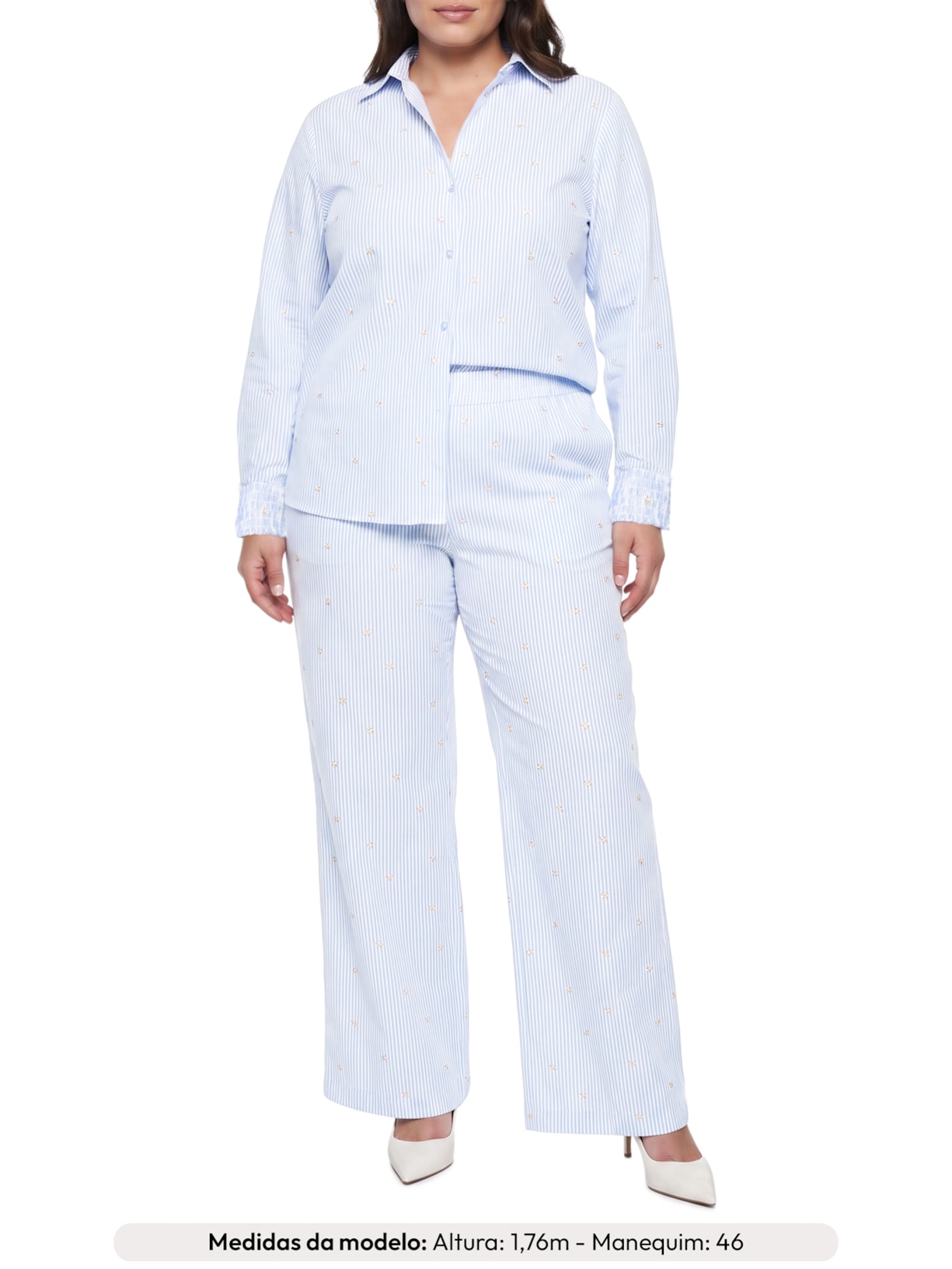 Camisa Feminina Helena Azul Le Lis