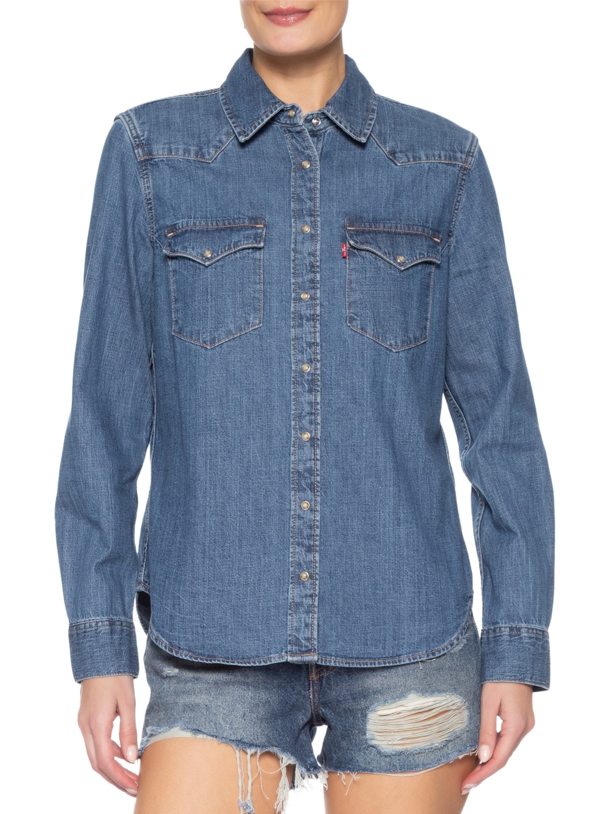 Camisa Feminina Heritage Western Denim Shirt Azul Levi's