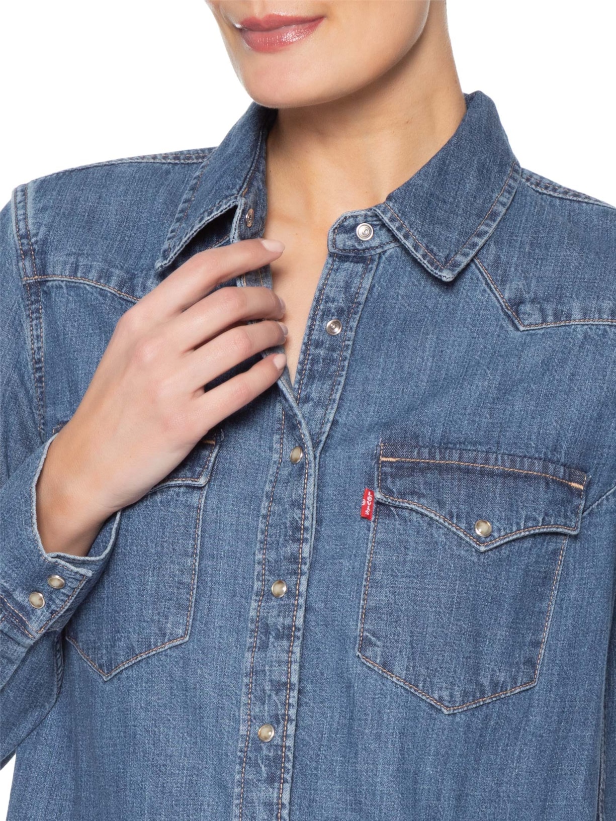 Camisa Feminina Heritage Western Denim Shirt Azul Levi's