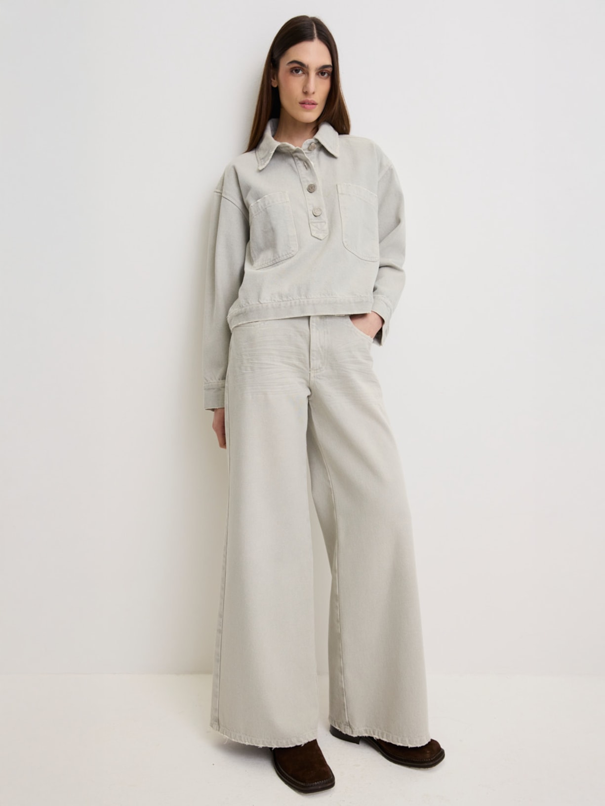 Camisa Feminina Ice Jeans I26 Cinza Mixed