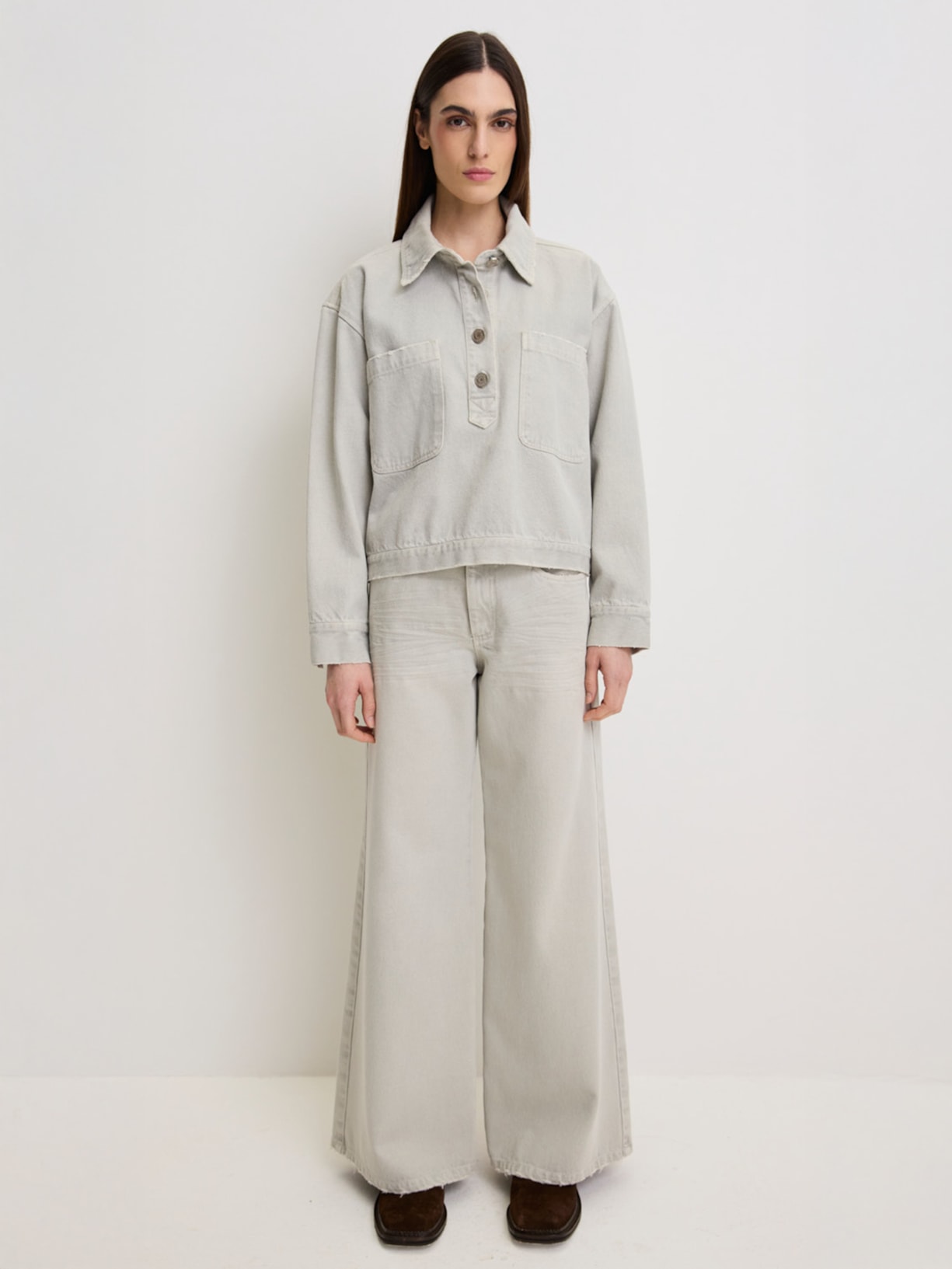 Camisa Feminina Ice Jeans I26 Cinza Mixed