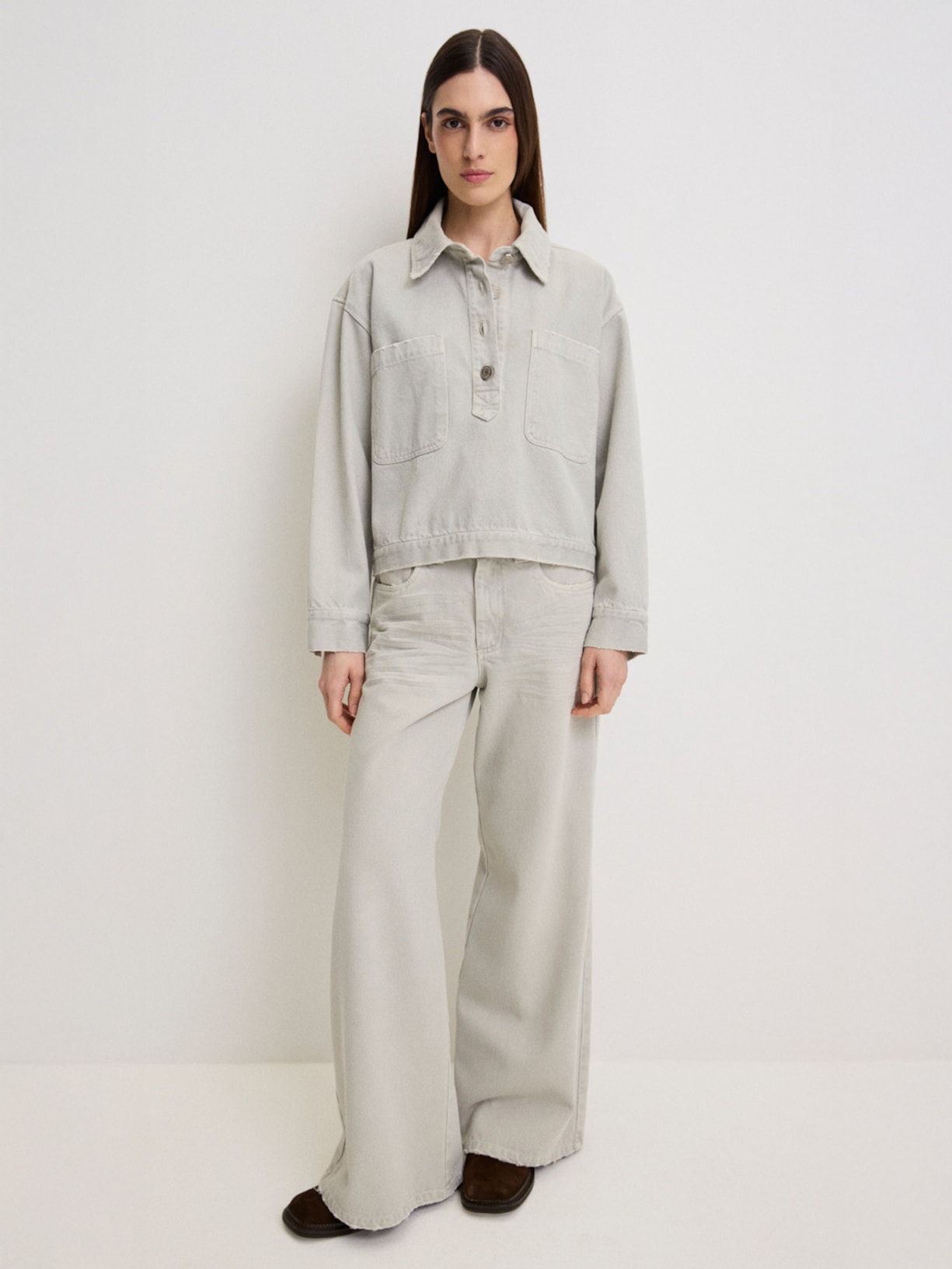 Camisa Feminina Ice Jeans I26 Cinza Mixed