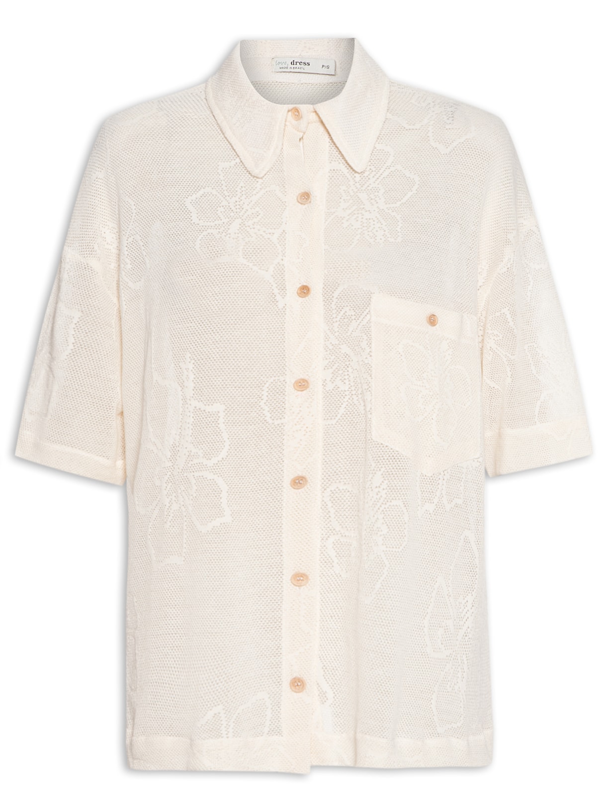 Camisa Feminina Jacquard Grumari - Bege