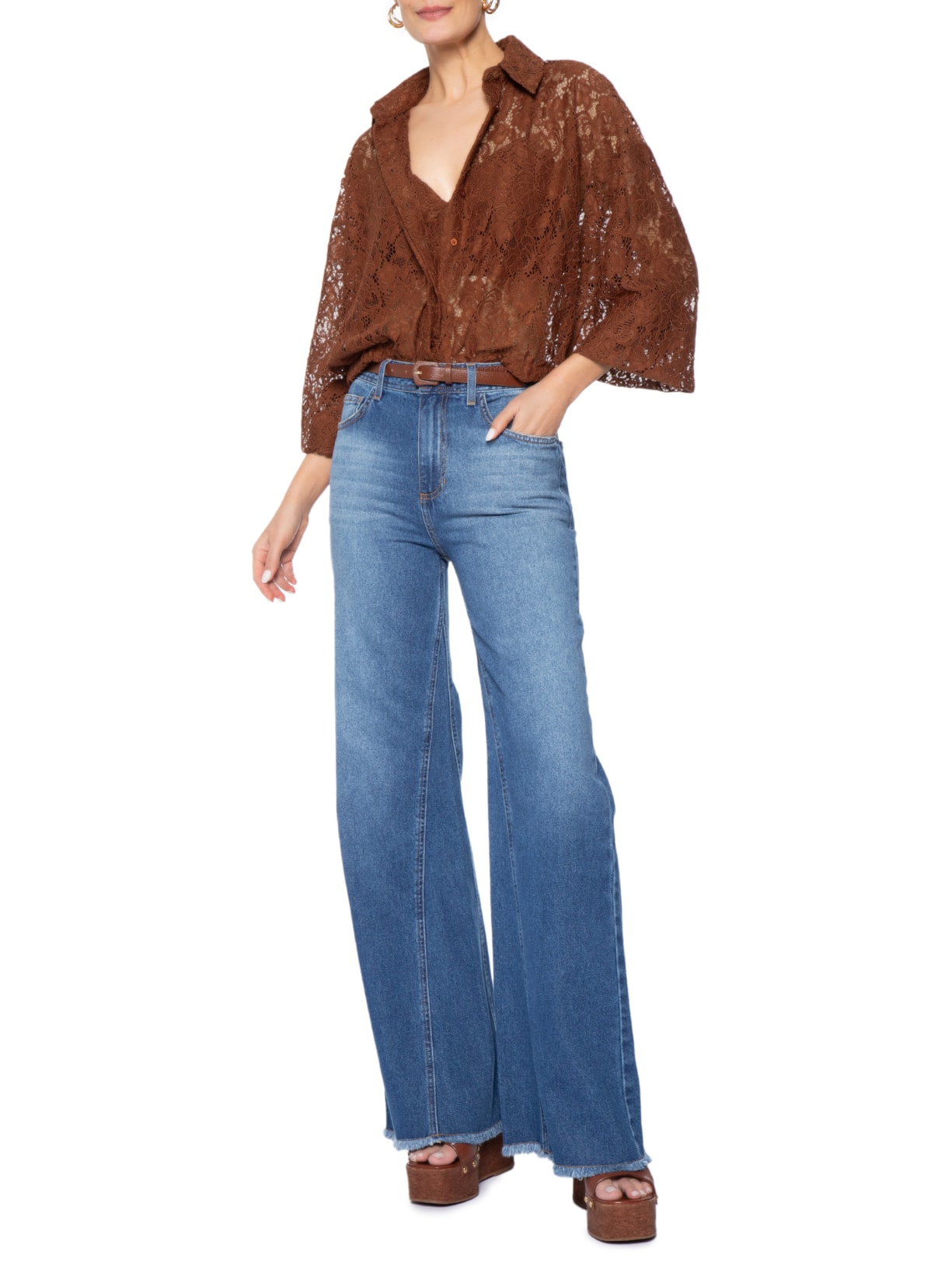 Camisa Feminina Jade Marrom Le Lis