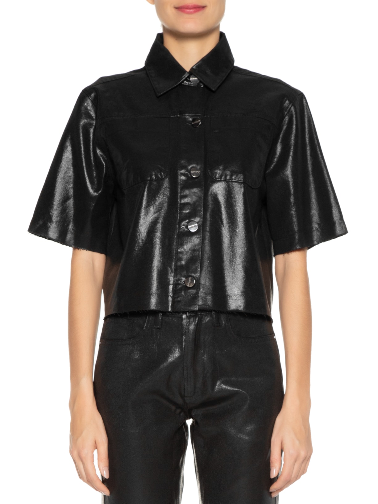 Camisa Feminina Jany Resinada Preto Le Lis