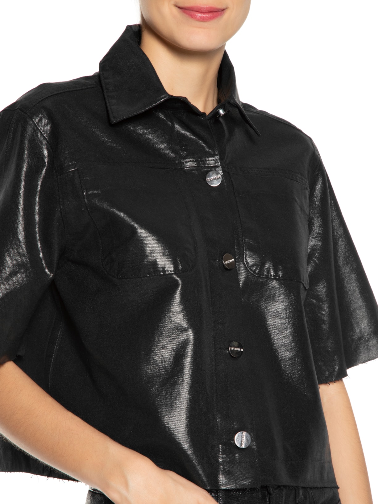 Camisa Feminina Jany Resinada Preto Le Lis