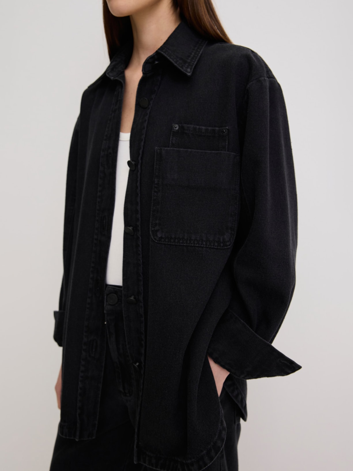 Camisa Feminina Jasmin Jeans Black I26 Preto Mixed