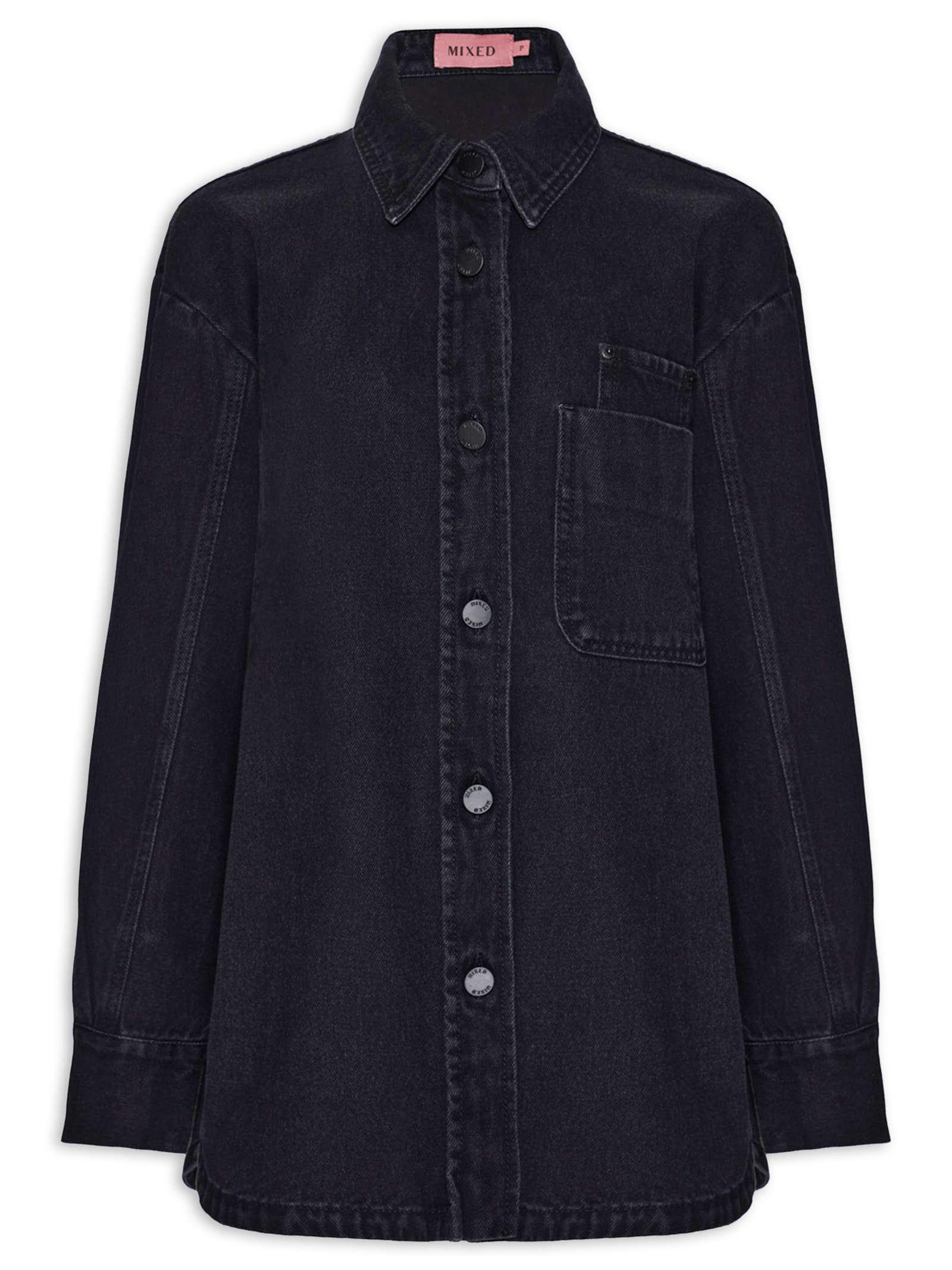 Camisa Feminina Jasmin Jeans Black I26 - Preto - Mixed