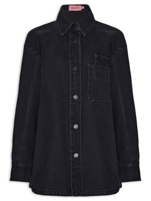Camisa Feminina Jasmin Jeans Black I26 - Preto