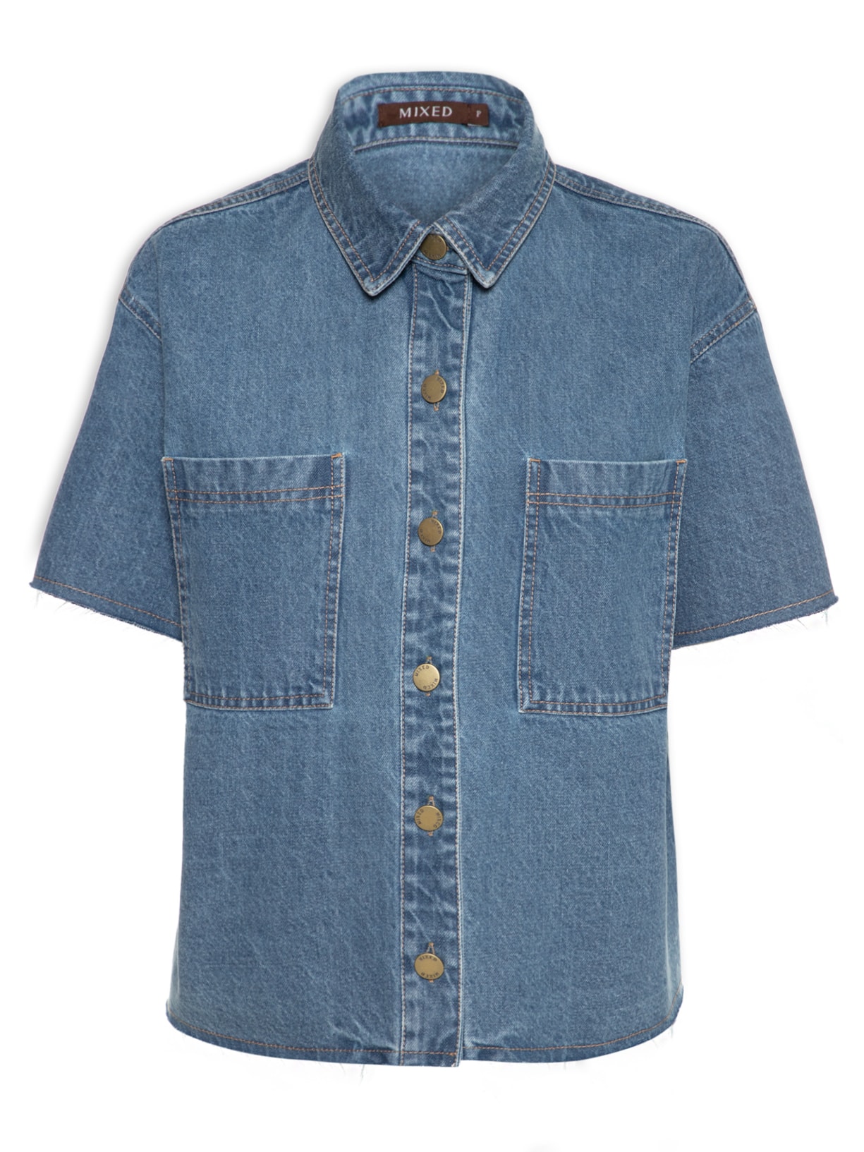 Camisa Feminina Jeans Azul Mixed