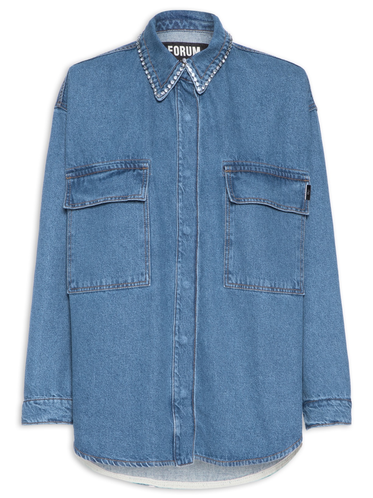 Camisa Feminina Jeans - Azul