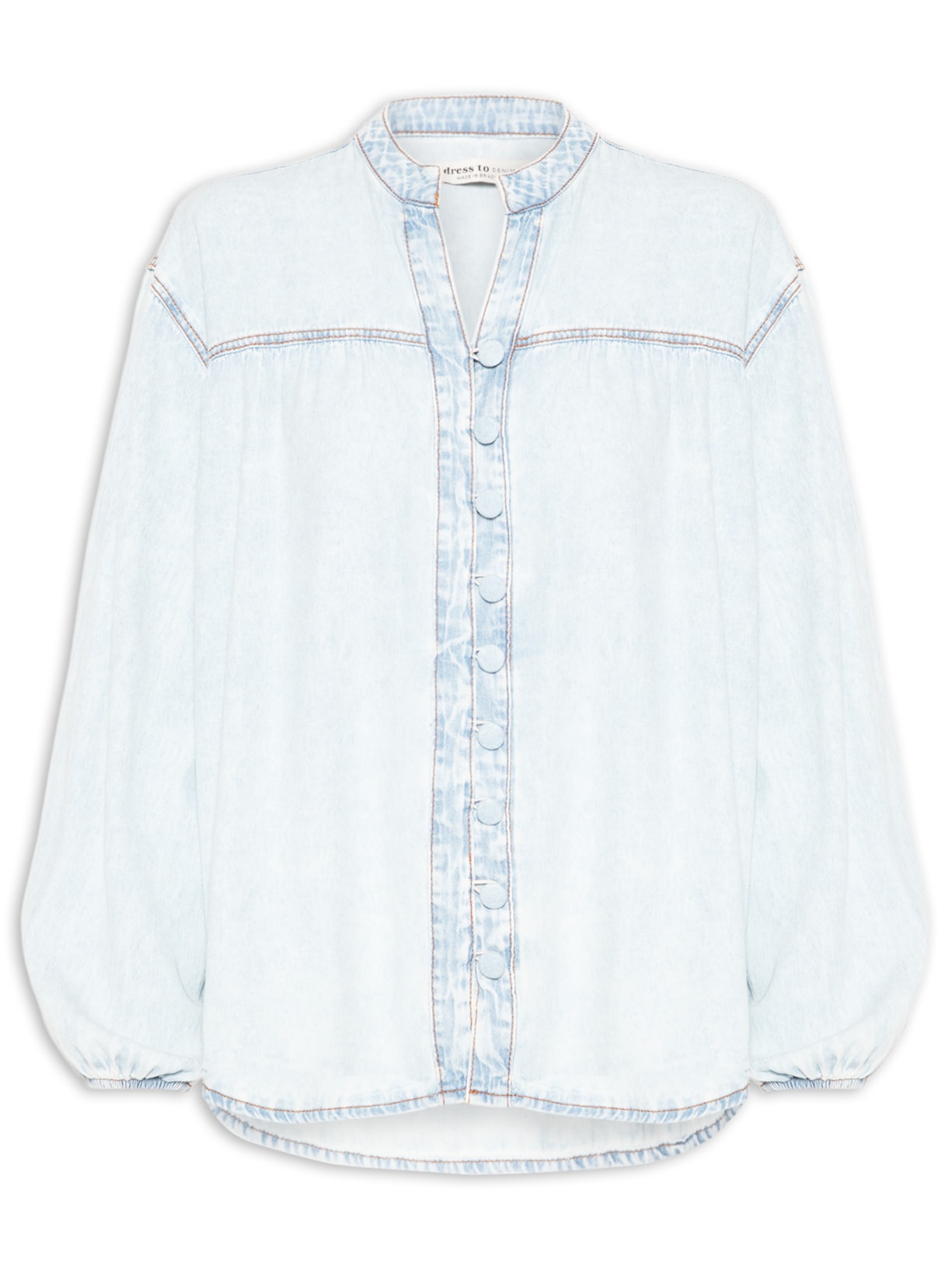 Camisa Feminina Jeans Botões Baby Blue – Azul Dress To