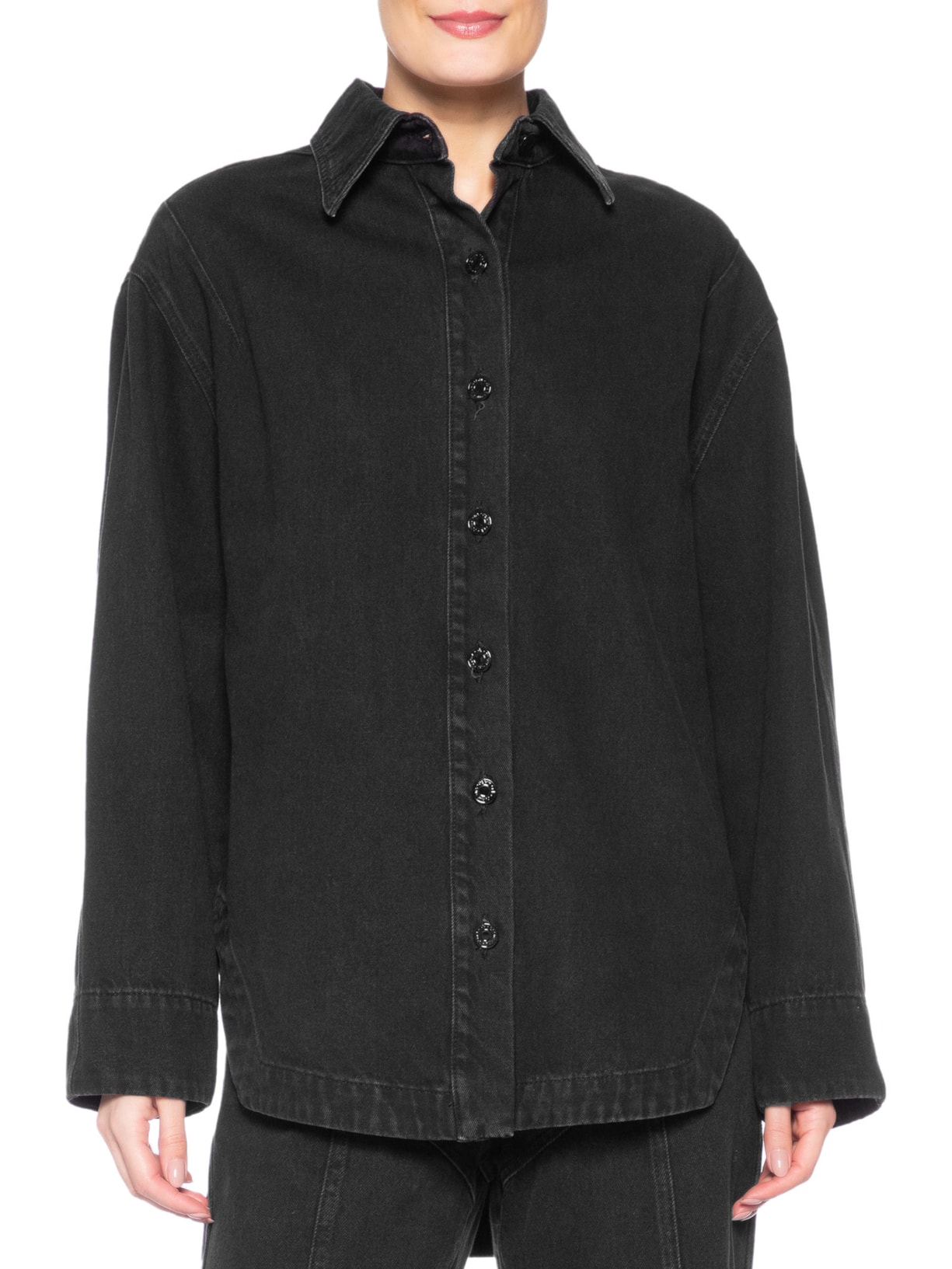Camisa Feminina Jeans Camélia Preto Nk