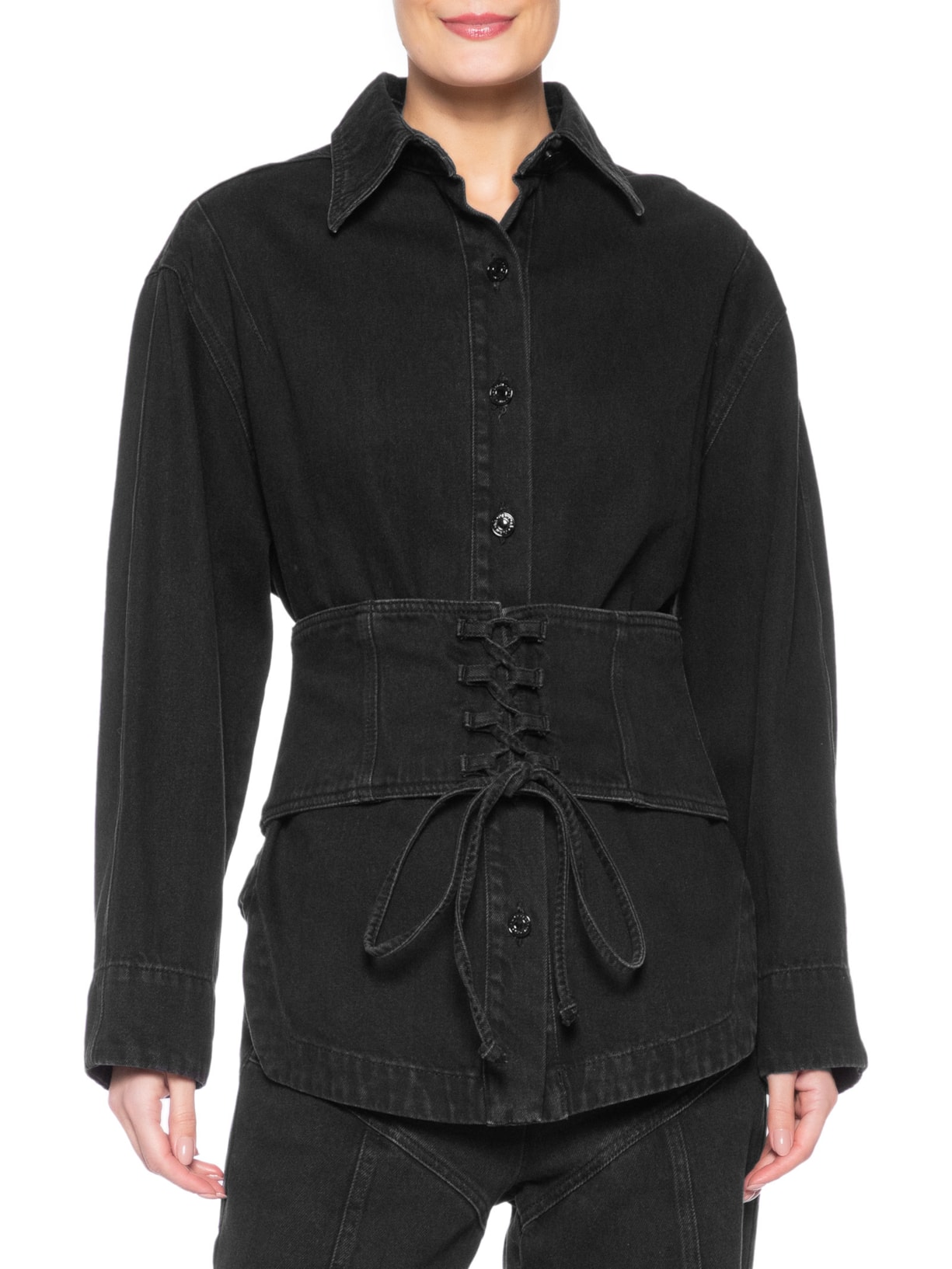 Camisa Feminina Jeans Camélia Preto Nk