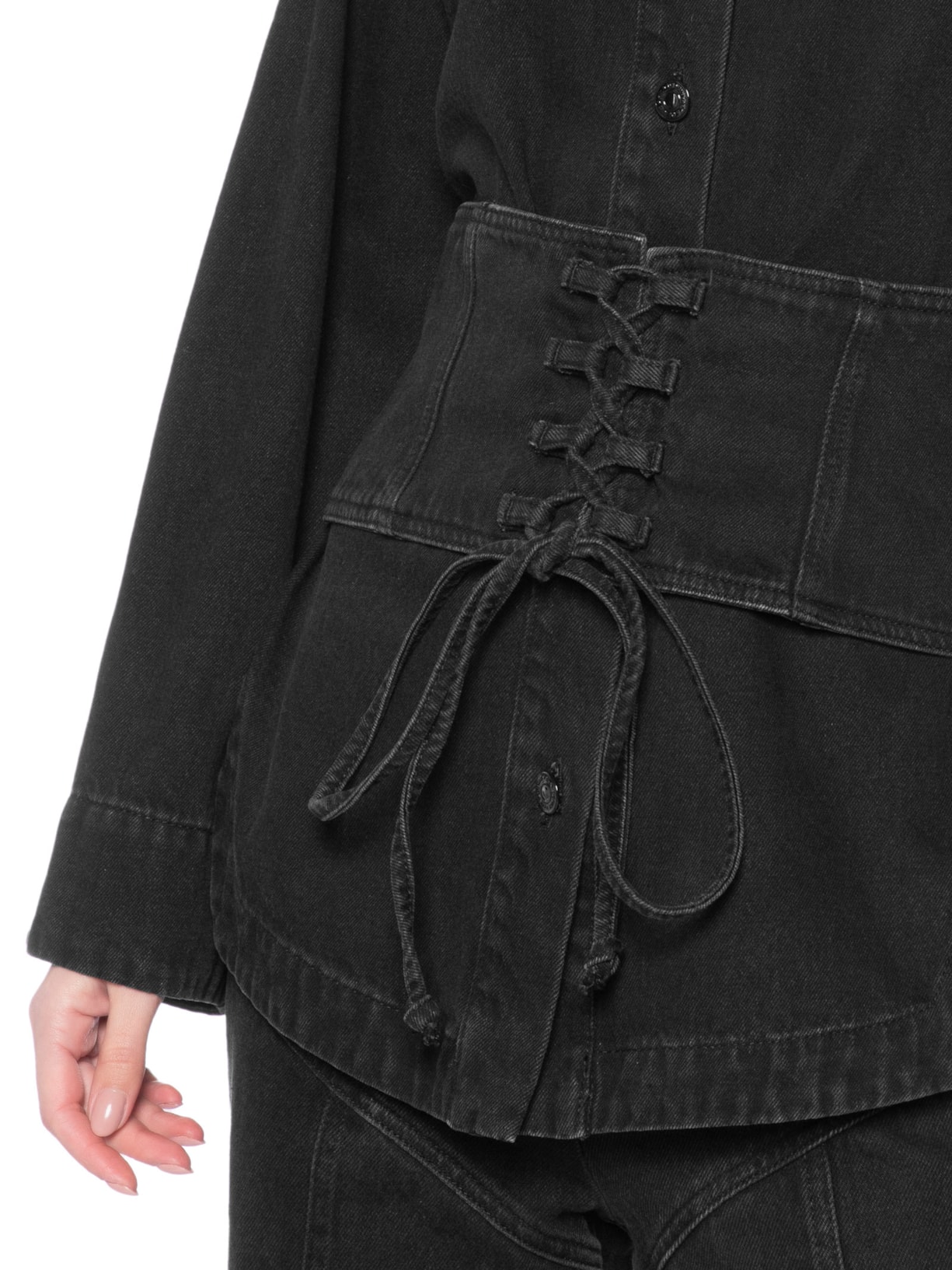 Camisa Feminina Jeans Camélia Preto Nk