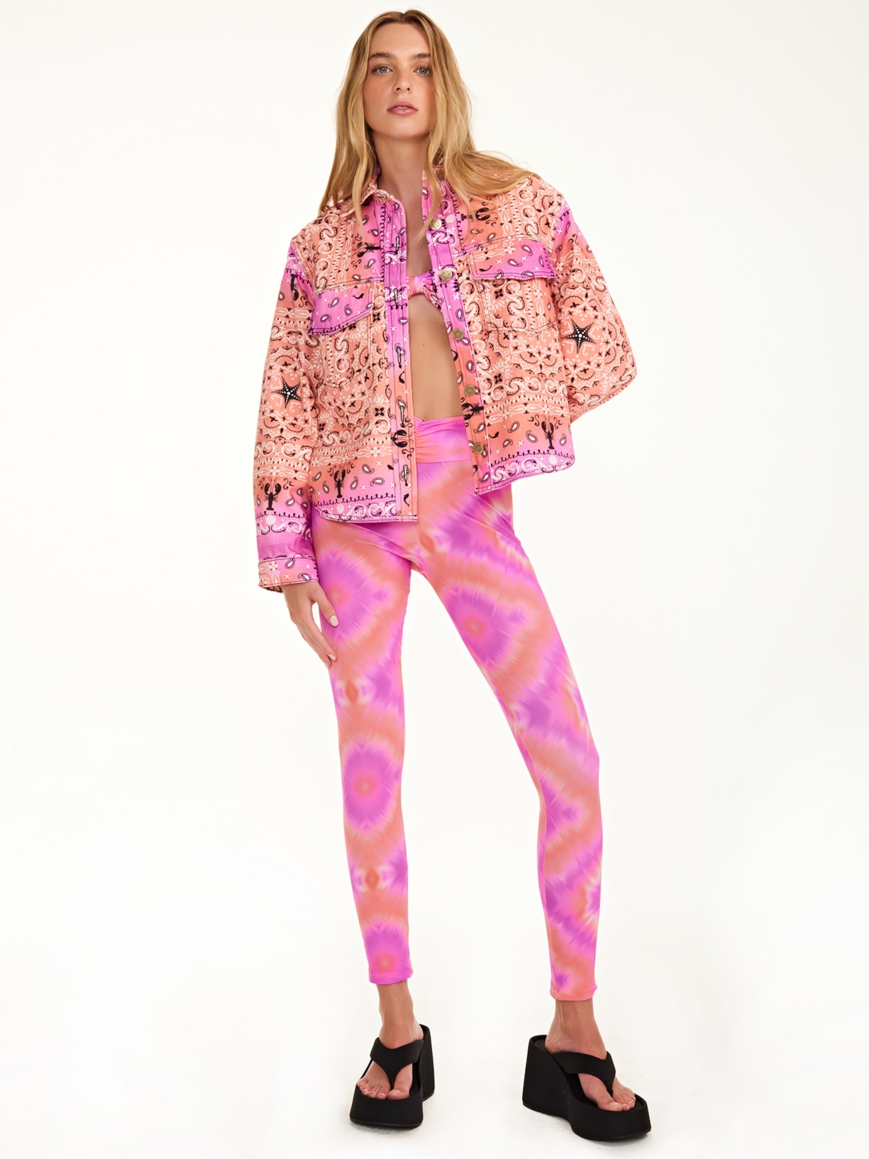 Camisa Feminina Jeans Capri Rosa Triya + Nv