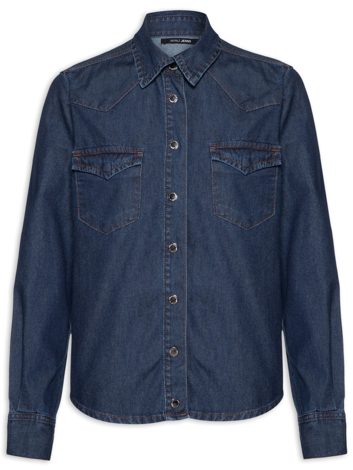 Camisa Feminina Jeans Dark Blue - Azul