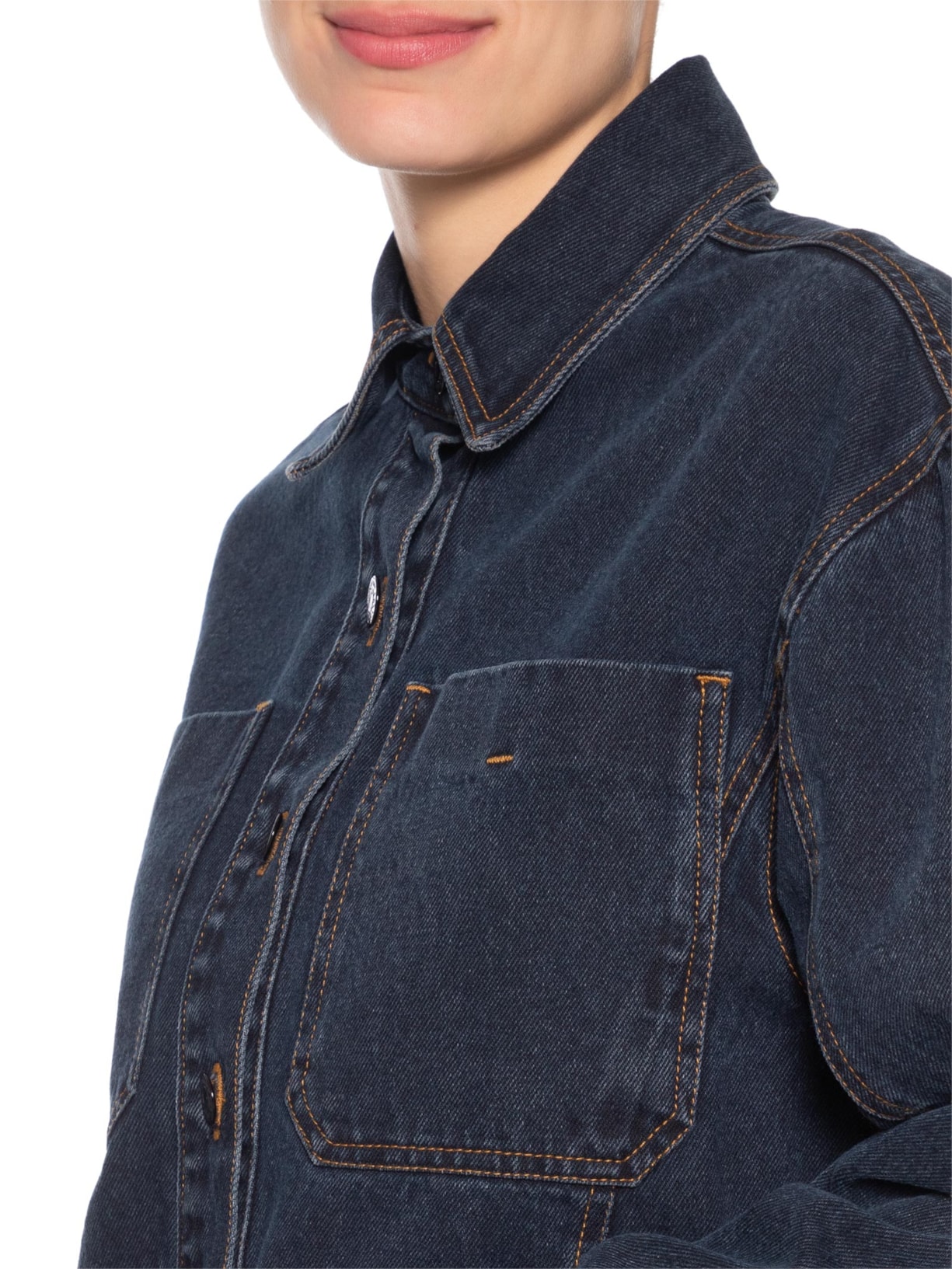 Camisa Feminina Jeans Fly Azul Nk