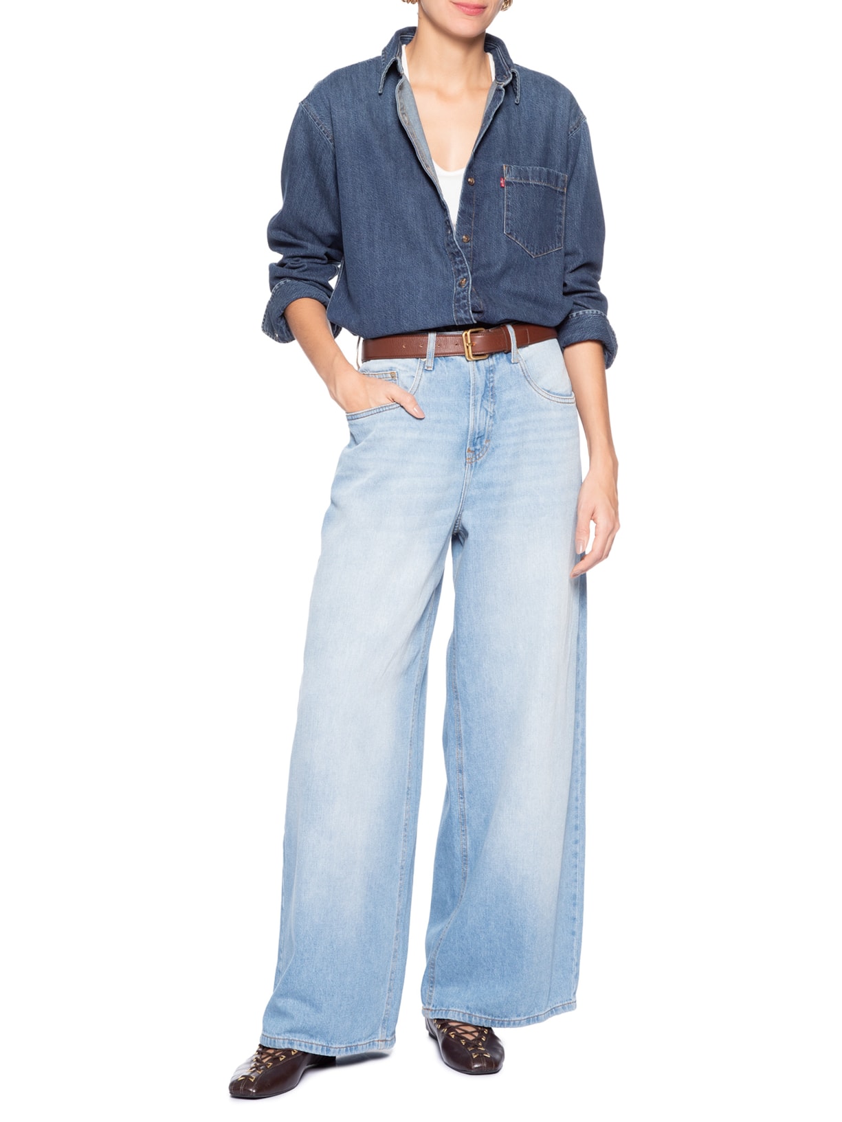 Camisa Feminina Jeans Harlie Boyfriend Shirt – Azul Levi's