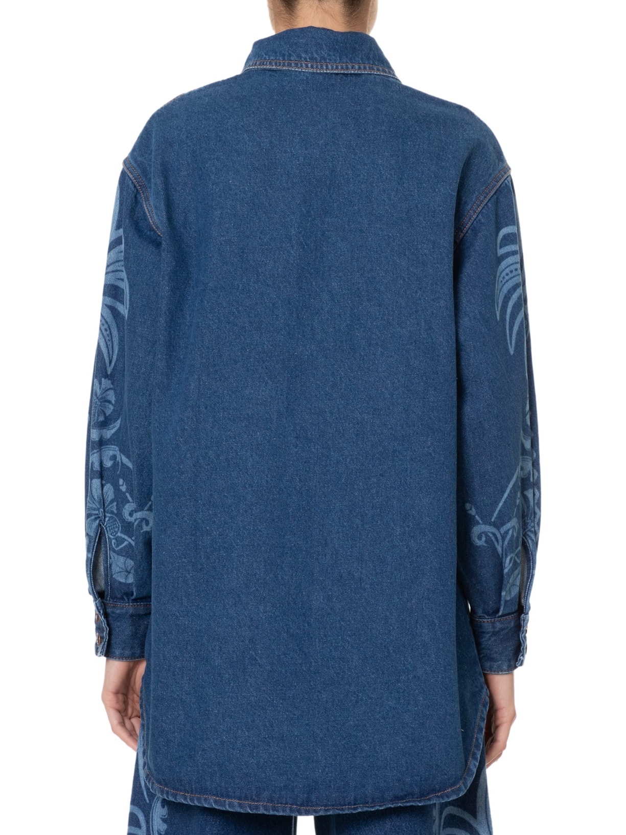 Camisa Feminina Jeans Laser Abacaxi Deco Azul  Farm