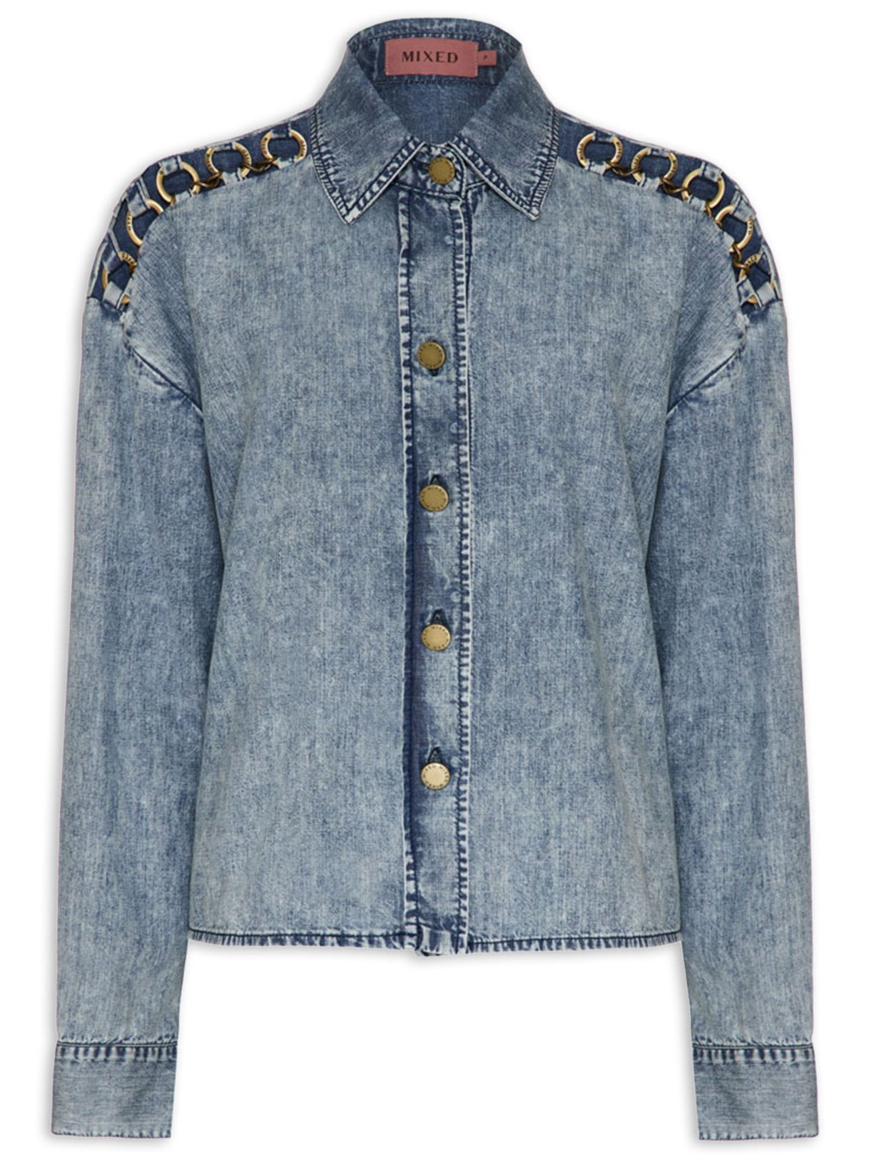 Camisa Feminina Jeans Mira - Azul