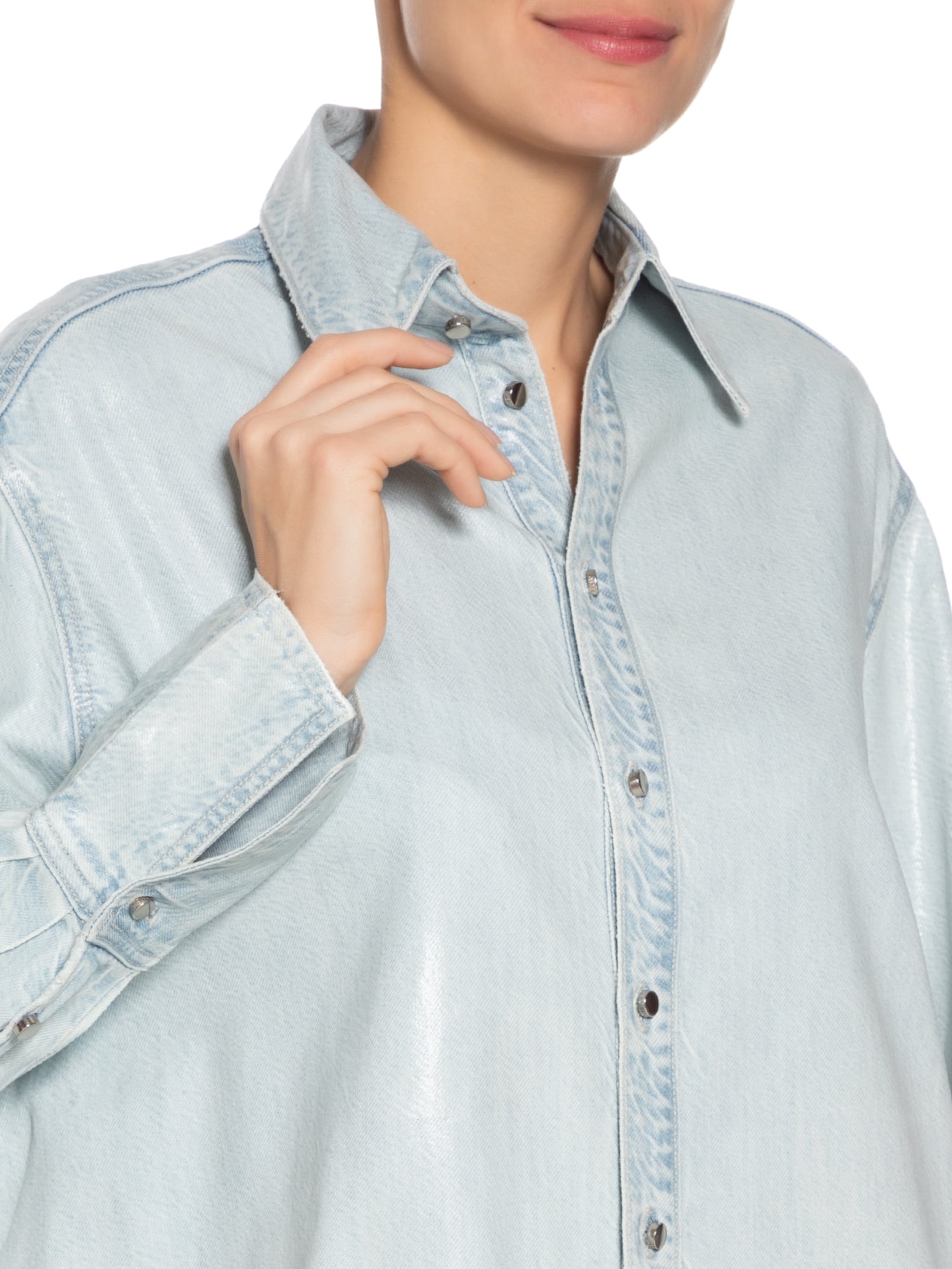 Camisa Feminina Jeans Over Azul Animale Jeans