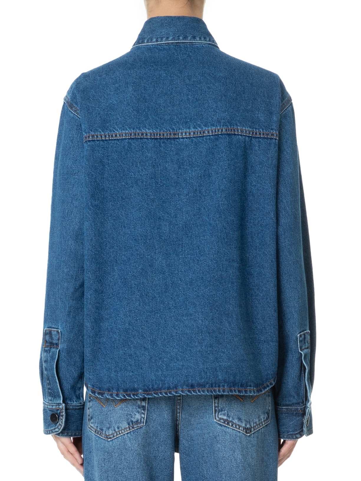 Camisa Feminina Jeans Overboy Cristais Azul Animale Jeans