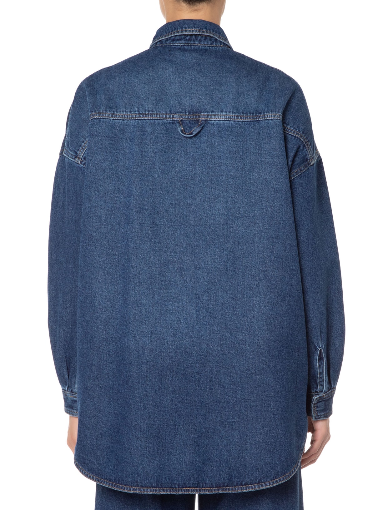 Camisa Feminina Jeans Oversized Pala Azul Andrea Marques
