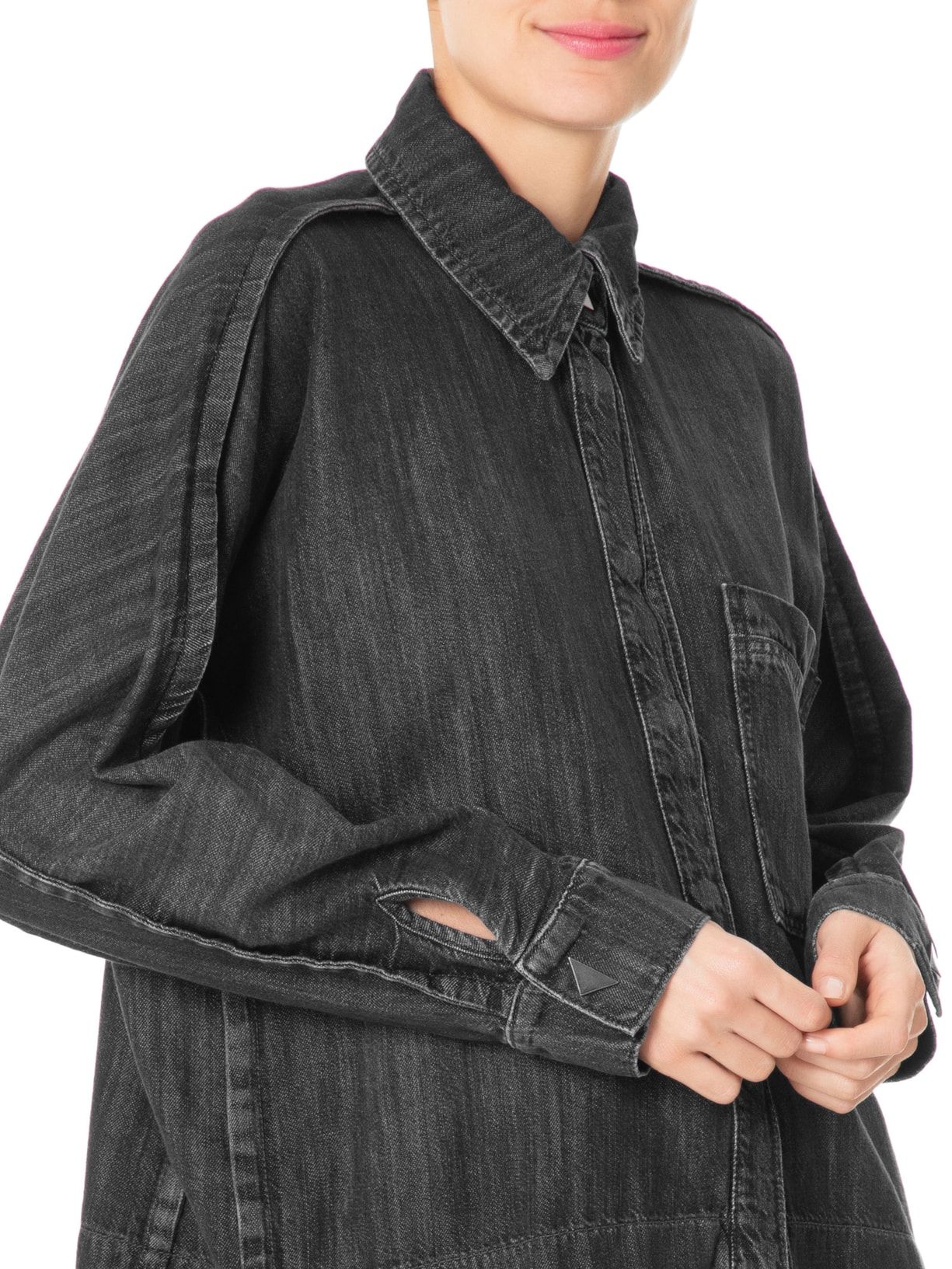 Camisa Feminina Jeans Preta Forum