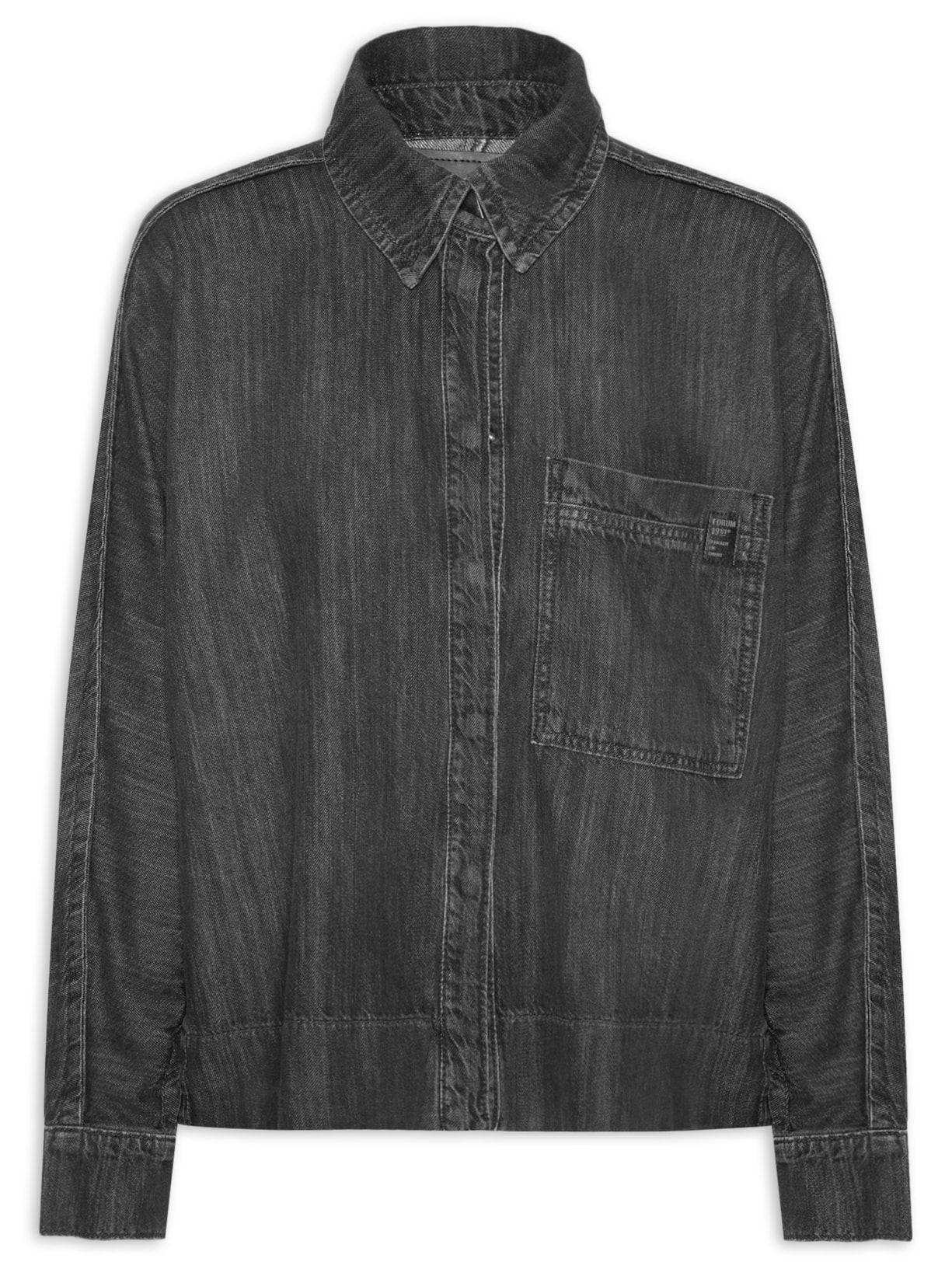 Camisa Feminina Jeans Preta Forum