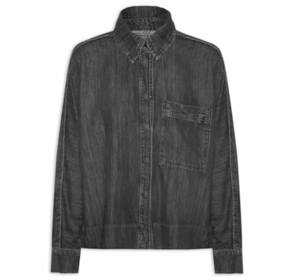 Camisa Feminina Jeans - Preta