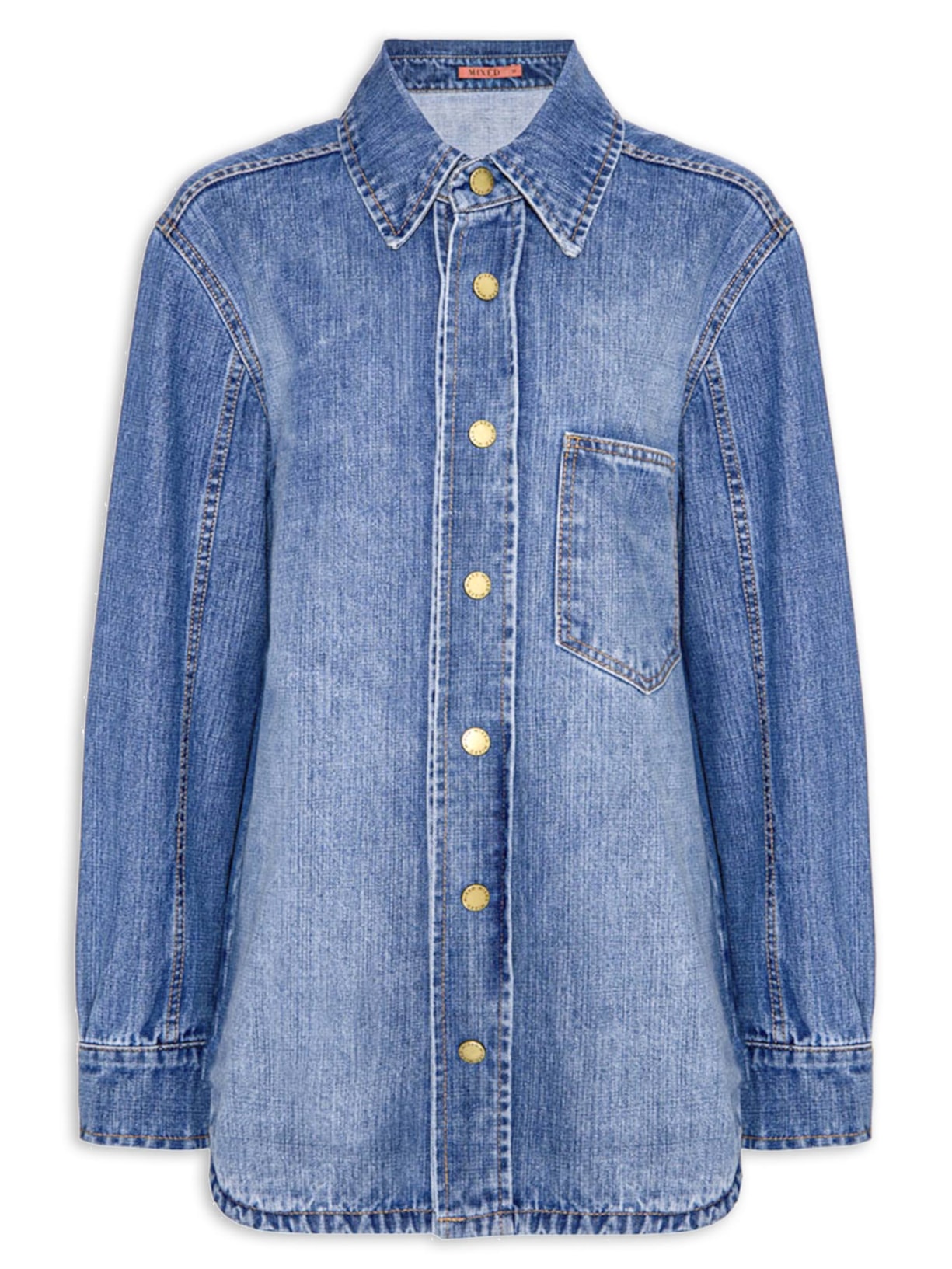 Camisa Feminina Jeans Renata - Azul