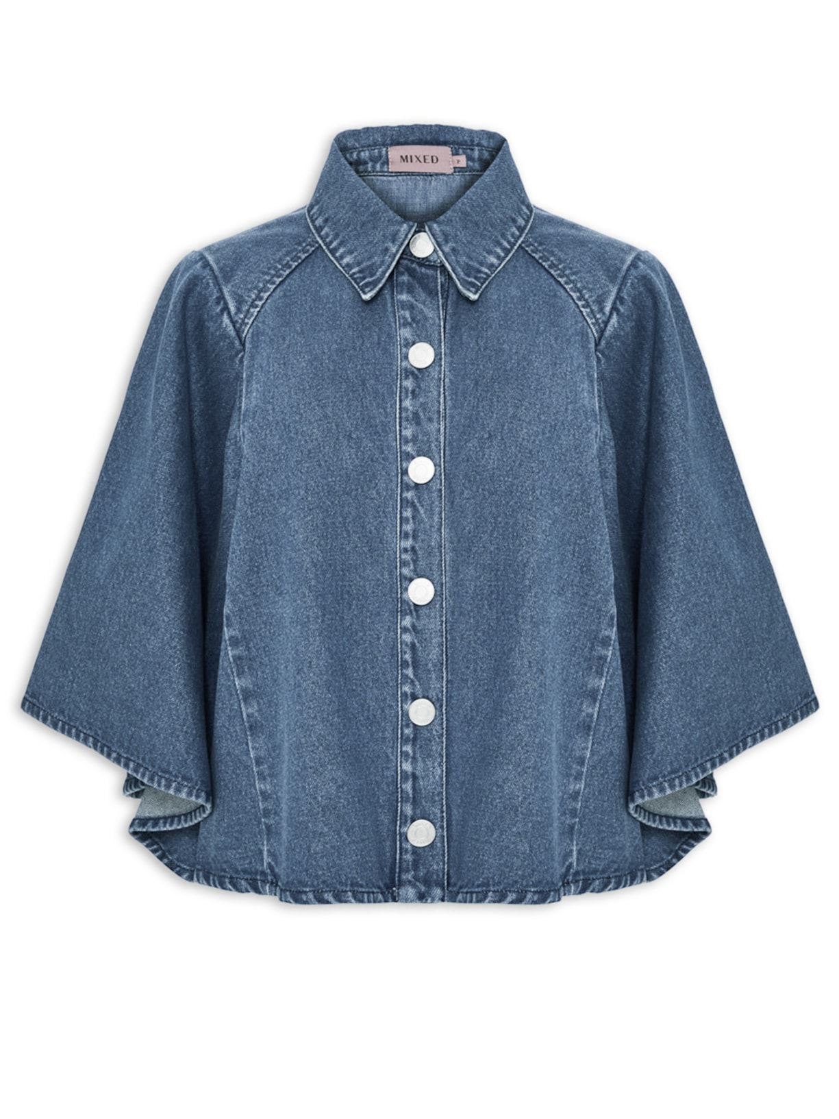 Camisa Feminina Jeans V27 Azul Mixed