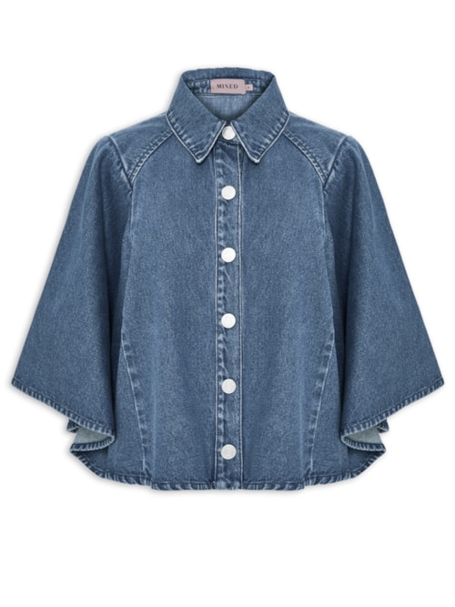 Camisa Feminina Jeans V27 - Azul
