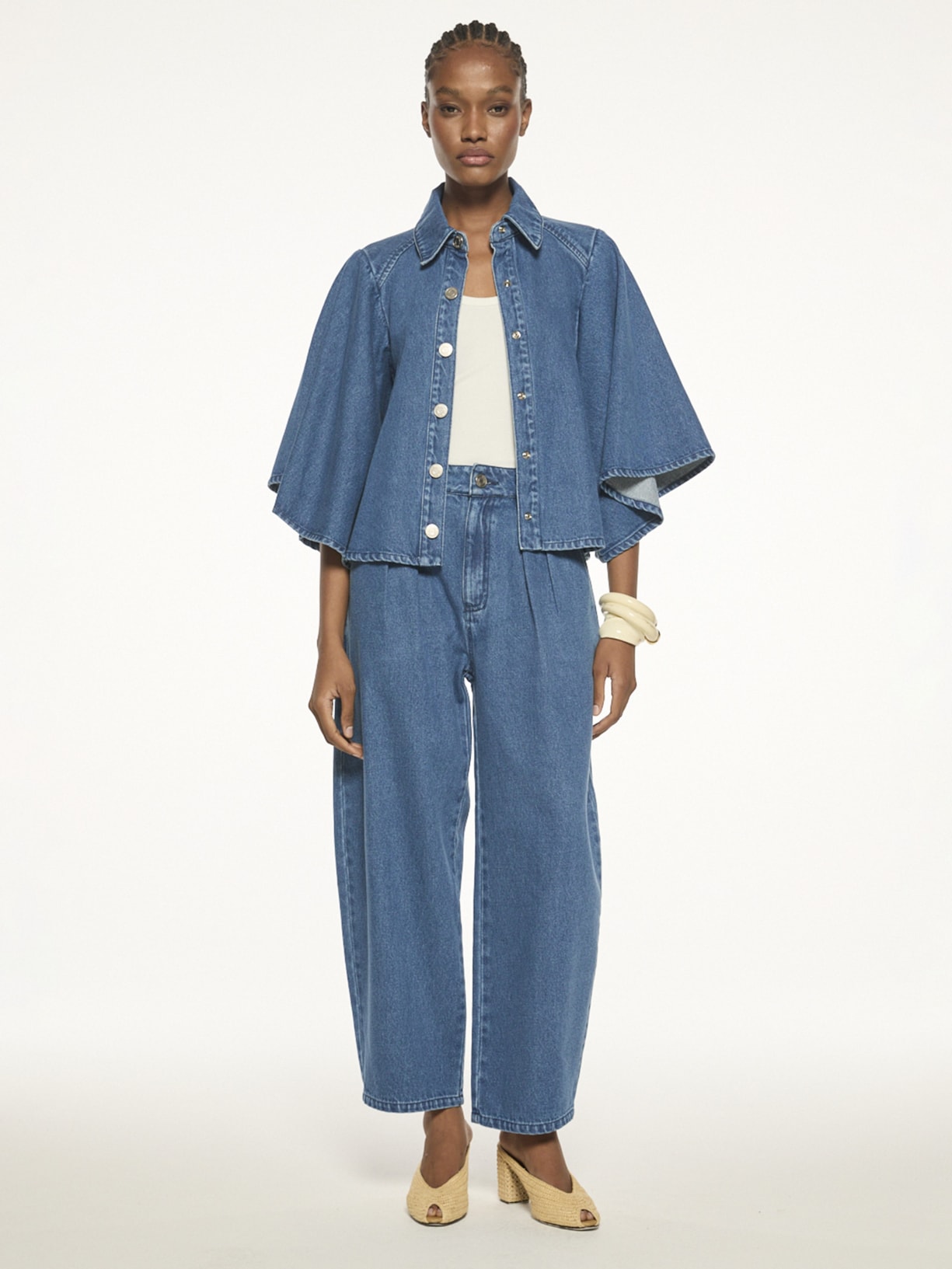 Camisa Feminina Jeans V27 Azul Mixed