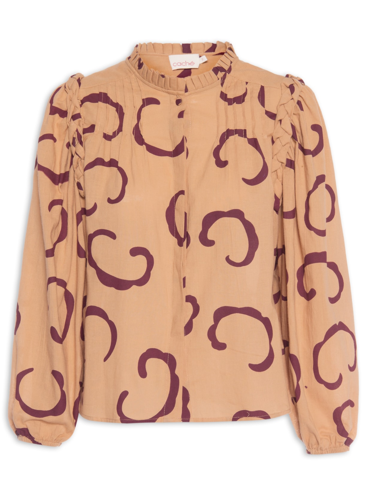 Camisa Feminina Joaquina Estampada - Marrom