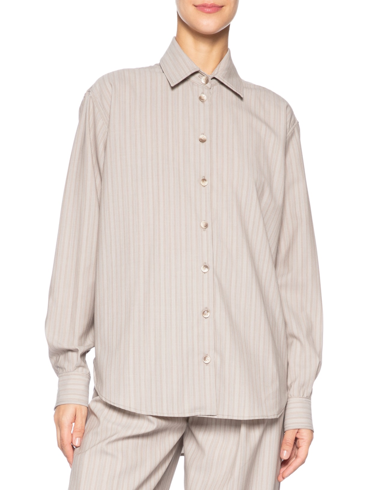 Camisa Feminina Lã Lulu Bege Andrea Bogosian